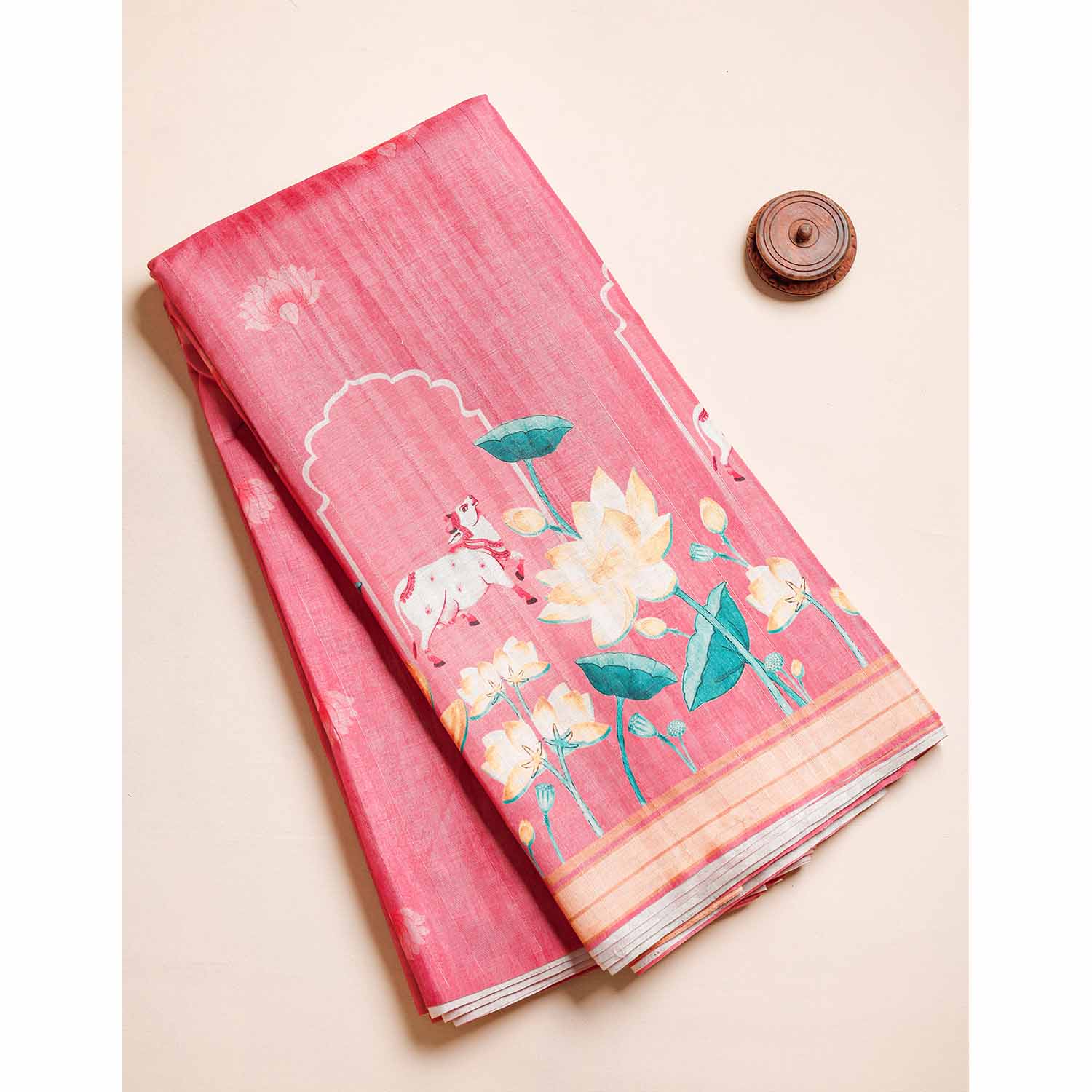 SEMI TUSSAR PRINTED FABRIC