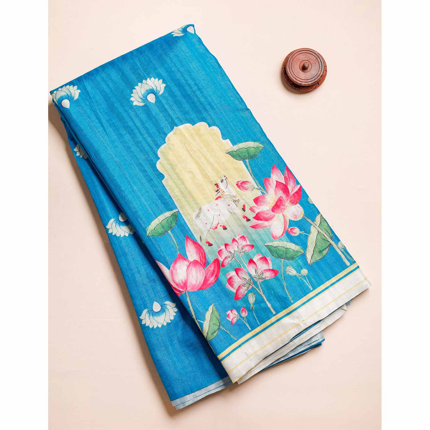 SEMI TUSSAR PRINTED FABRIC