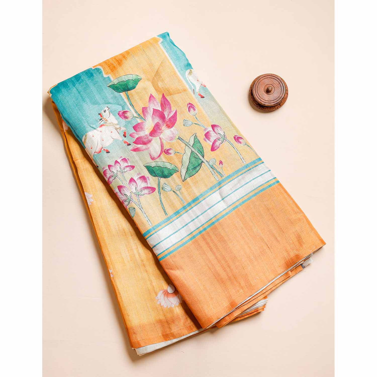 SEMI TUSSAR PRINTED FABRIC