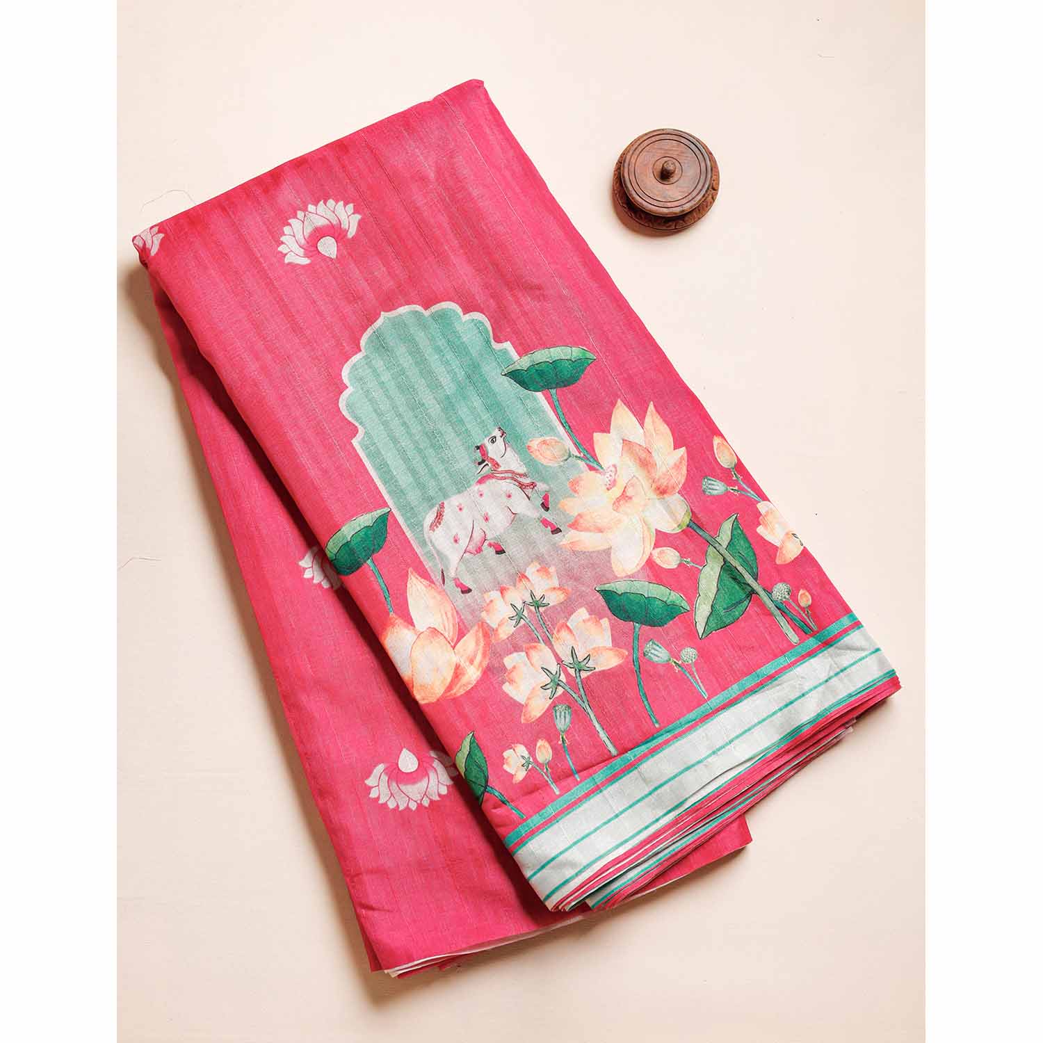 SEMI TUSSAR PRINTED FABRIC