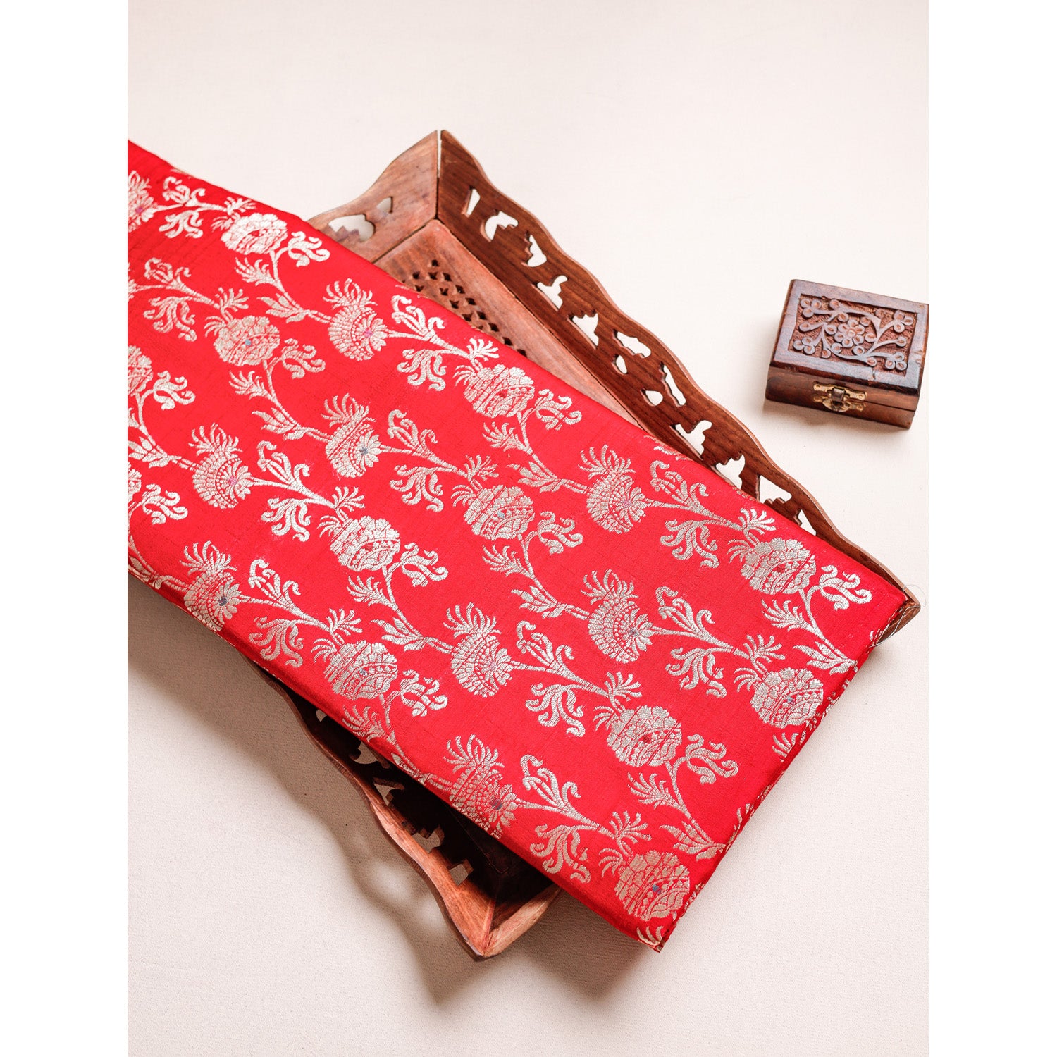 PURE HANDLOOM RAW SILK BANARASI FABRIC