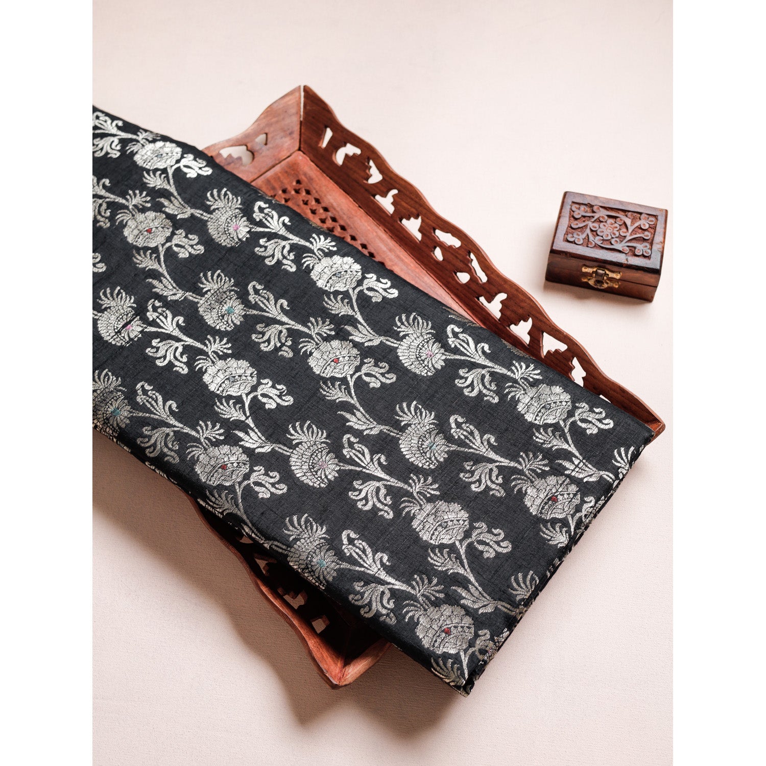 PURE HANDLOOM RAW SILK BANARASI FABRIC