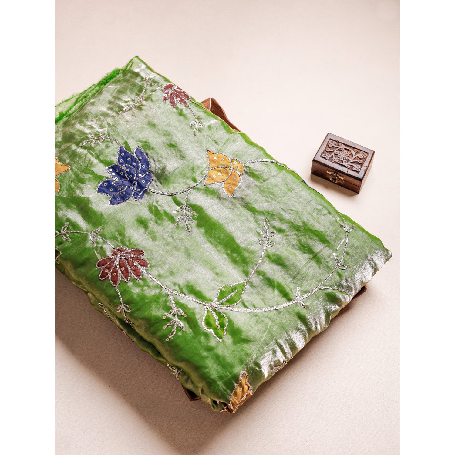 TISSUE SILK EMBROIDERED FABRIC