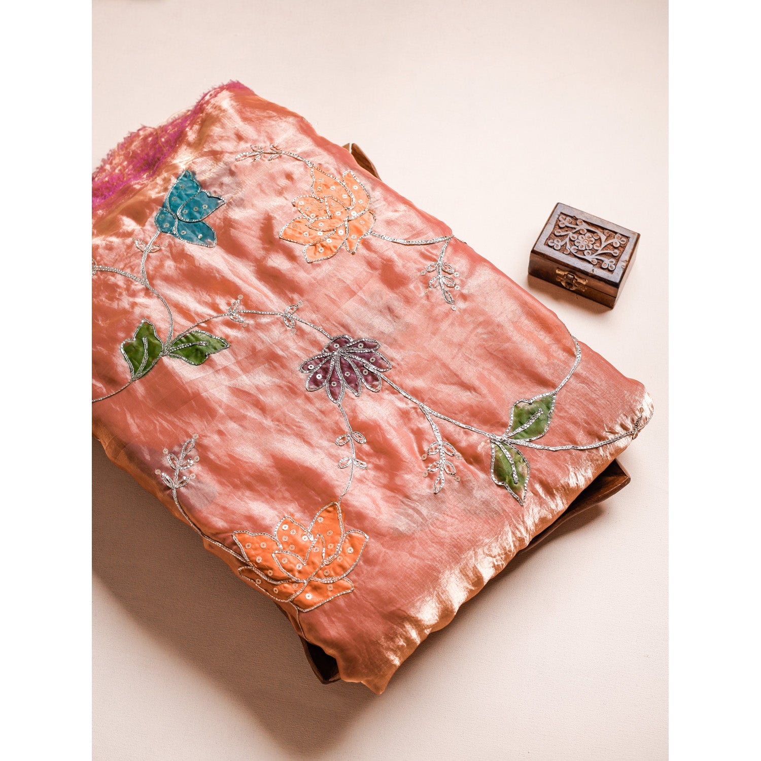 TISSUE SILK EMBROIDERED FABRIC