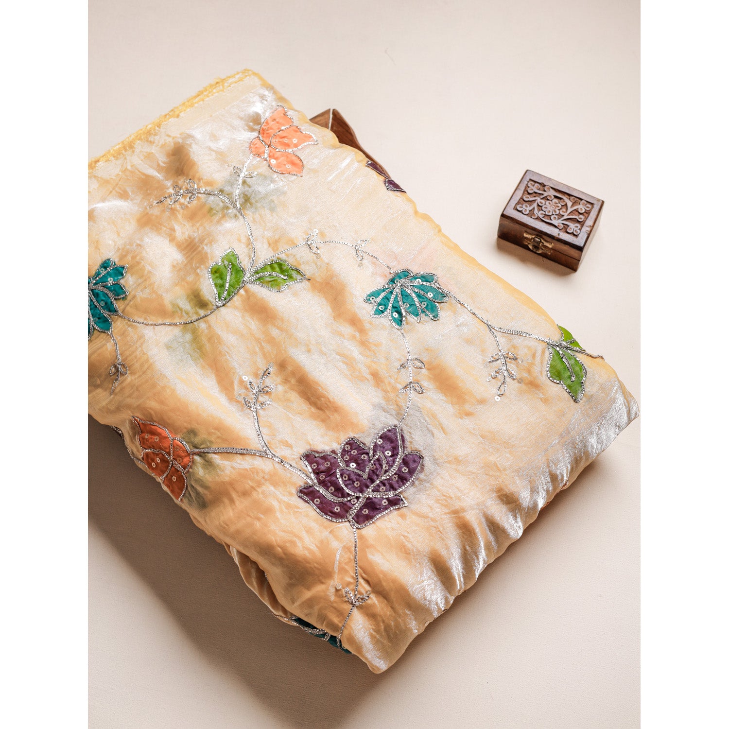 TISSUE SILK EMBROIDERED FABRIC