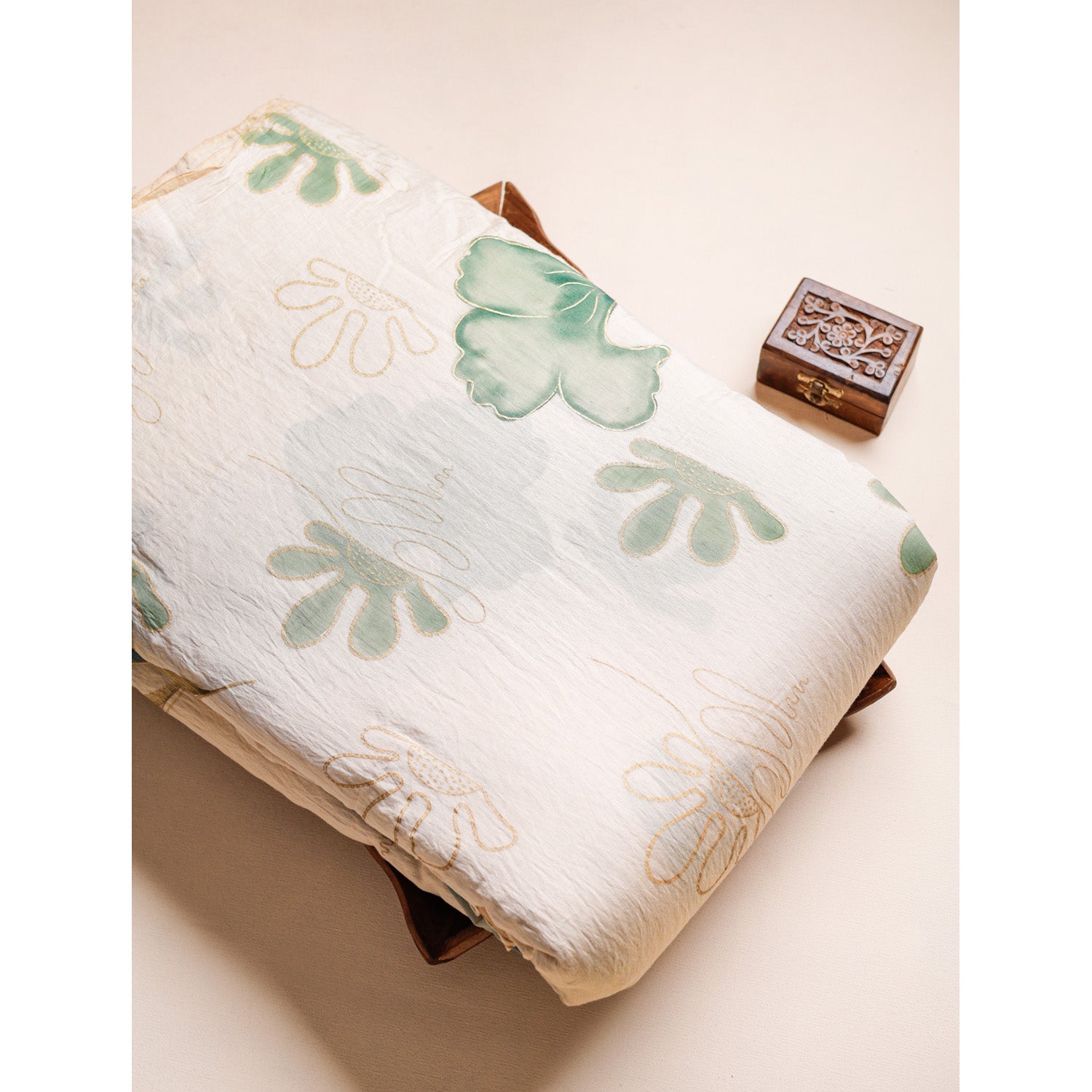 MOGRA CHANDERI HAND PAINTED FABRIC