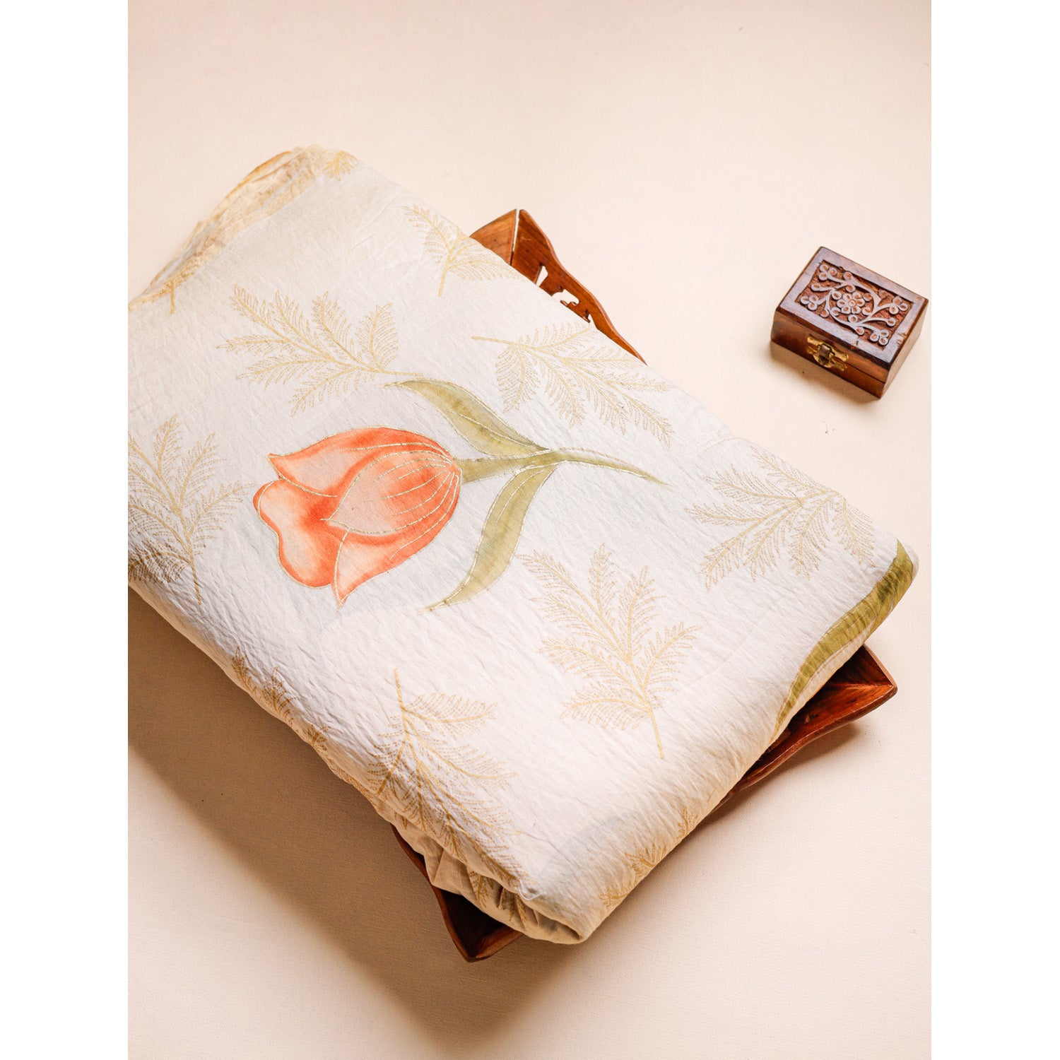 MOGRA CHANDERI HAND PAINTED FABRIC