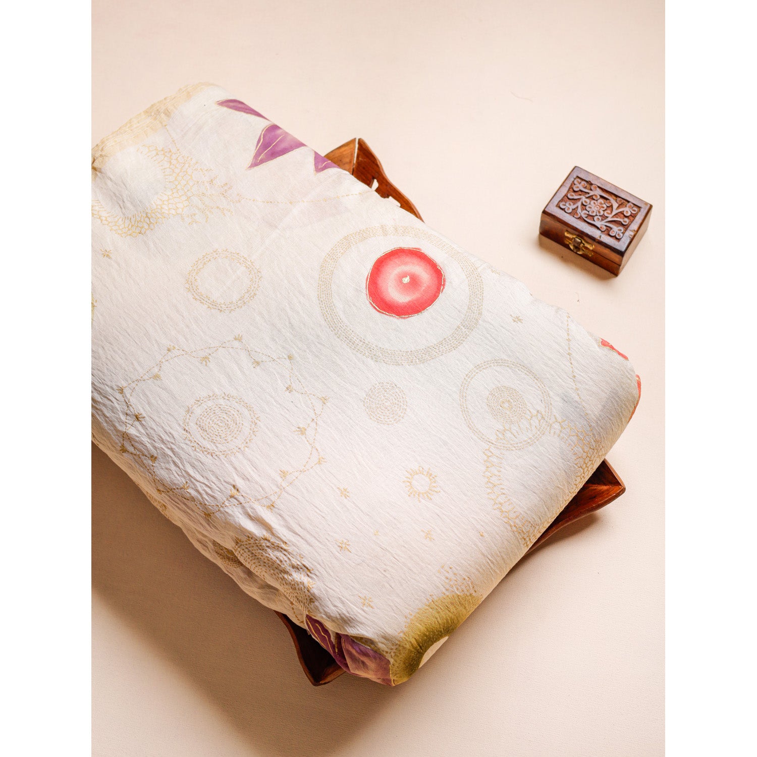 MOGRA CHANDERI HAND PAINTED FABRIC