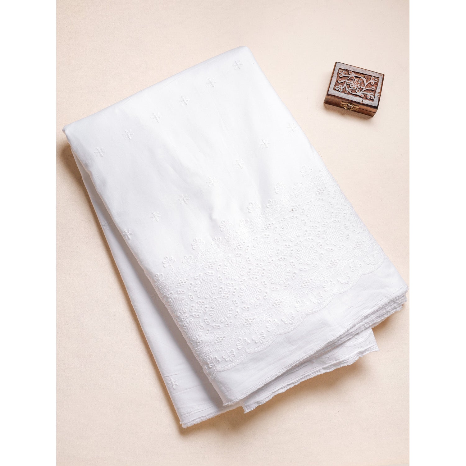 PURE COTTON SCHIFFLI BORDER FABRIC