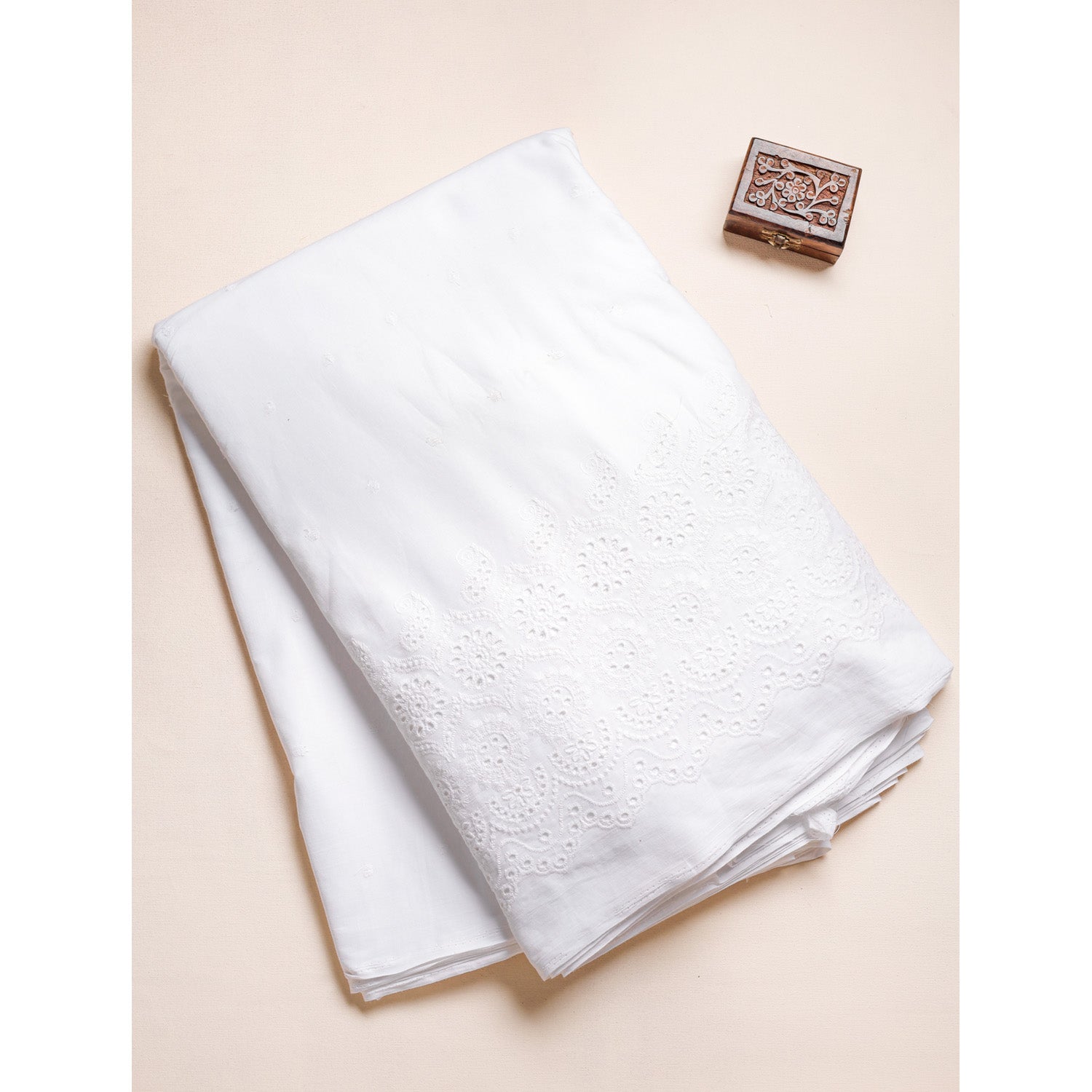 PURE COTTON SCHIFFLI BORDER FABRIC