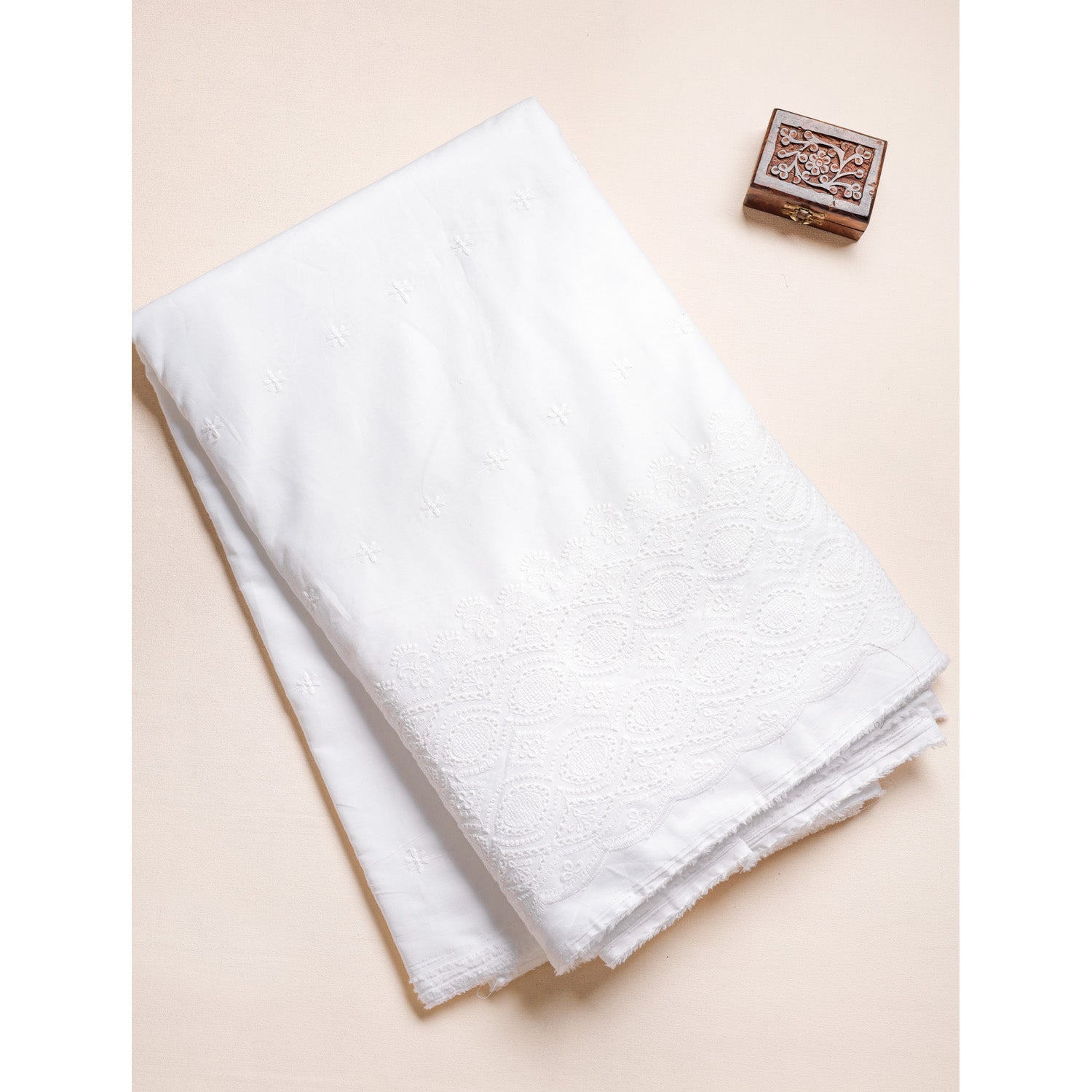 PURE COTTON SCHIFFLI BORDER FABRIC