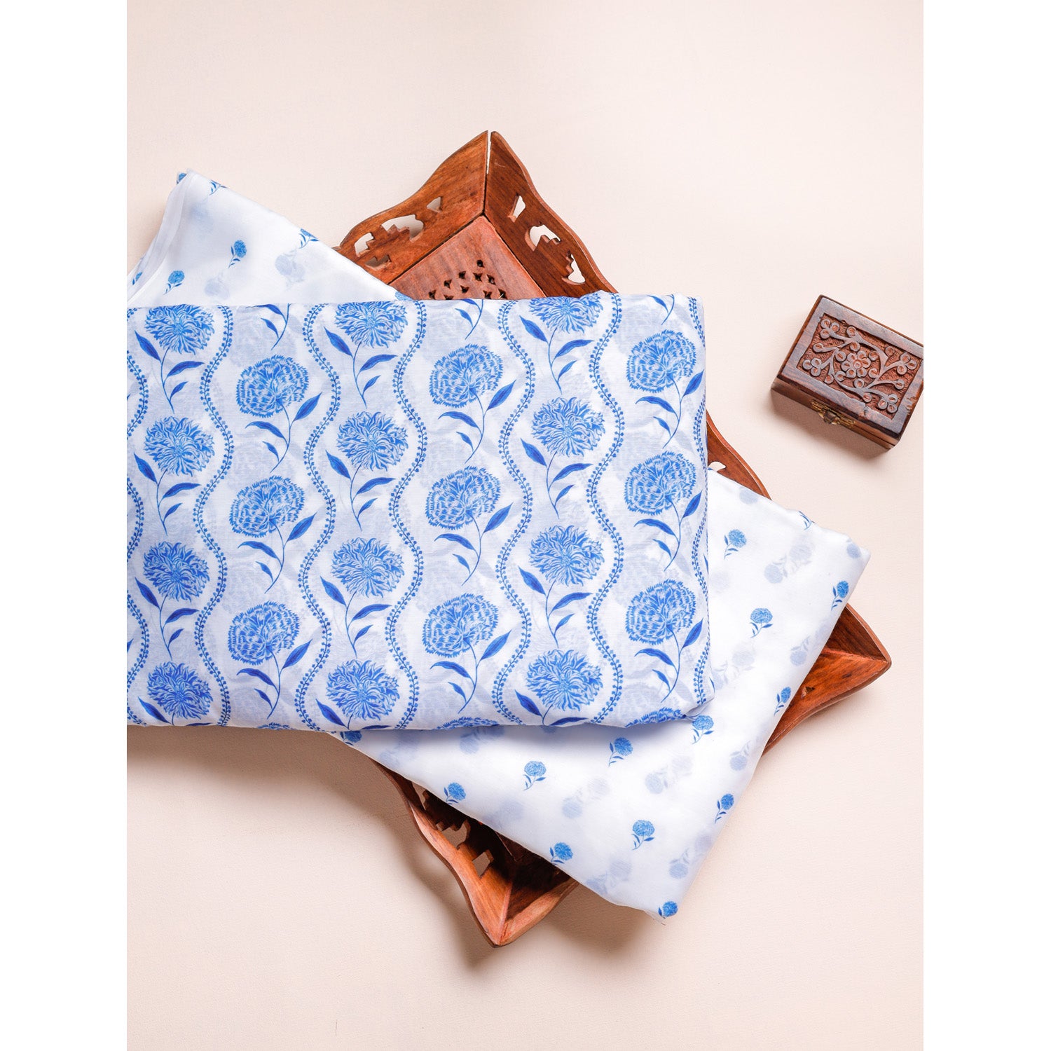 SOFT CHANDERI SILK PRINTED FABRICS