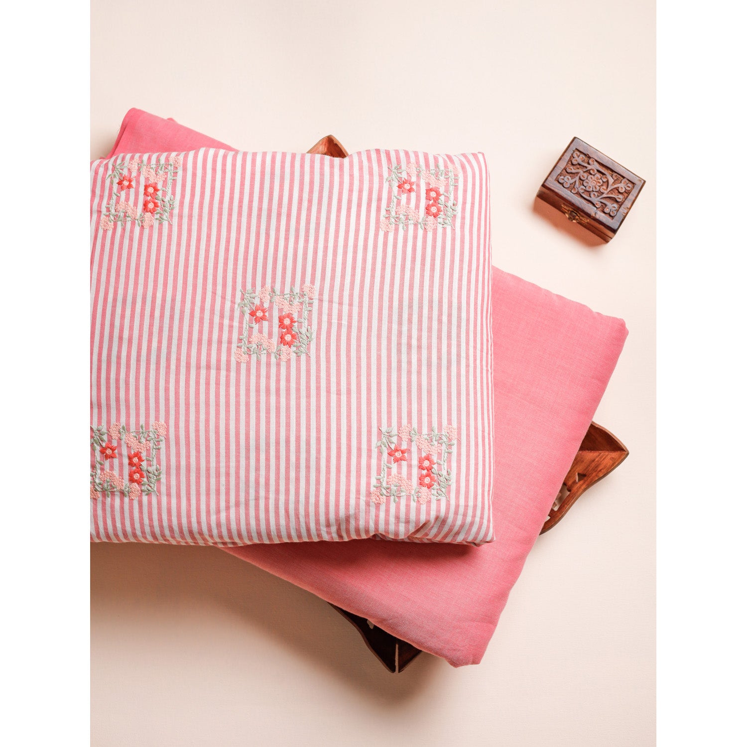 PURE MERCERIZED COTTON EMBROIDERED & PLAIN FABRICS