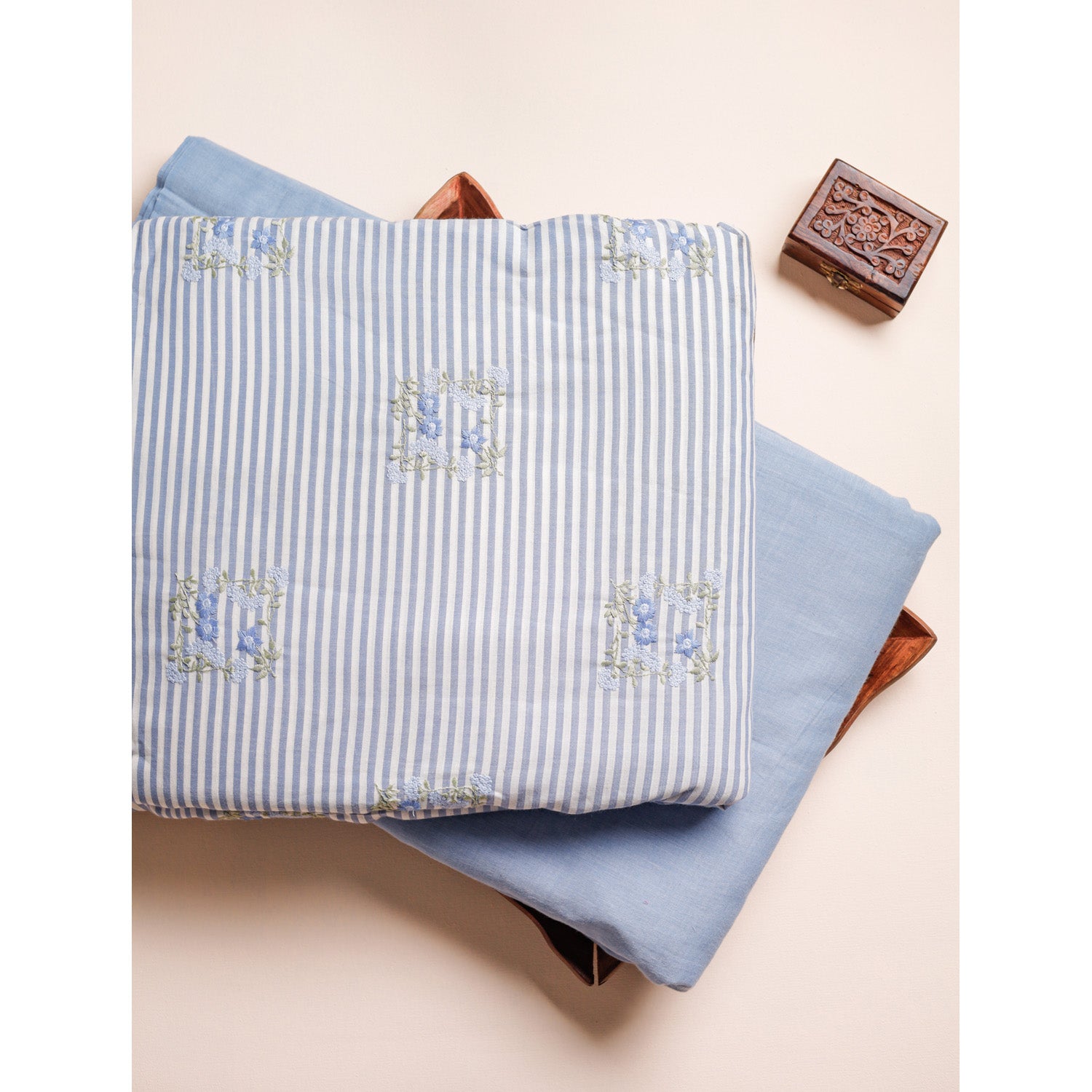 PURE MERCERIZED COTTON EMBROIDERED & PLAIN FABRICS