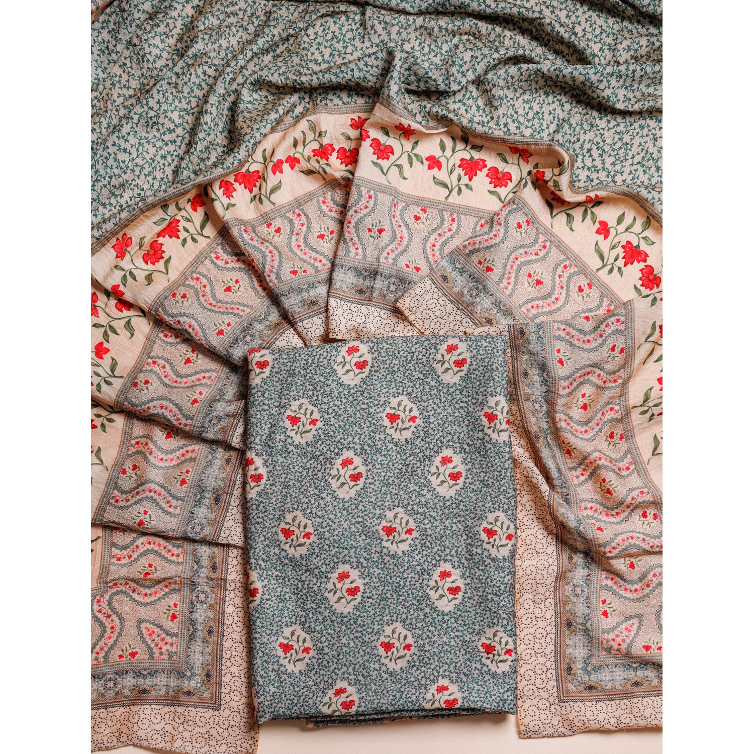 MOGRA CHANDERI 2 PIECE SET