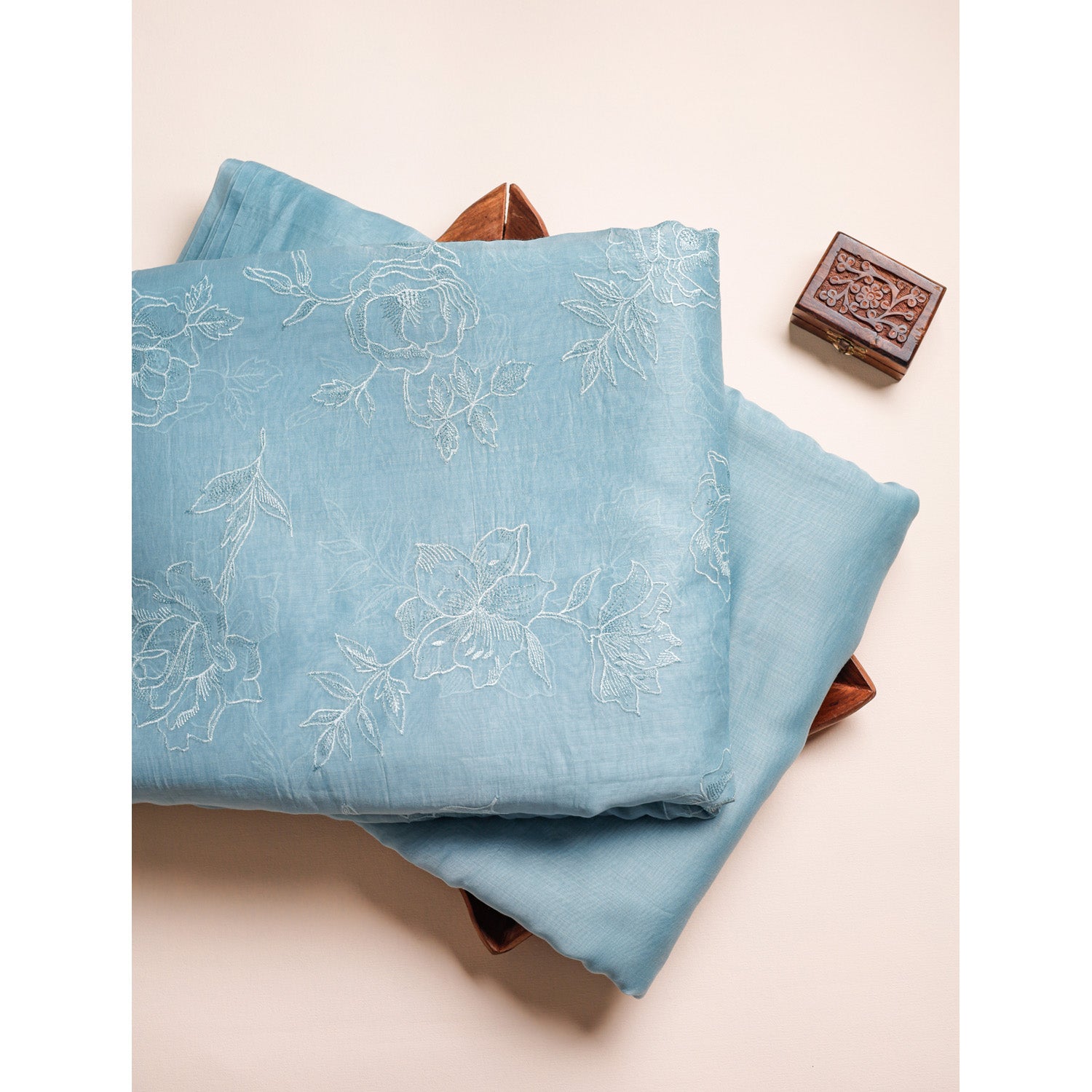 MUL CHANDERI EMBROIDERED AND PLAIN FABRICS