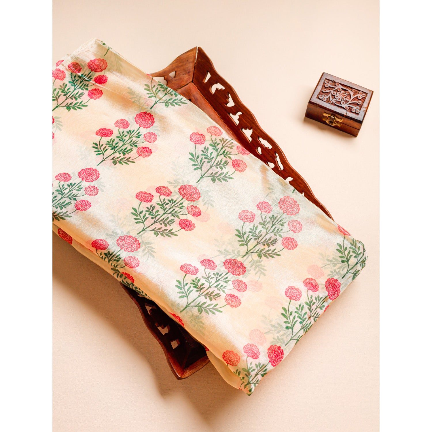 GLASS TISSUE ORGANZA PRINTED FABRIC