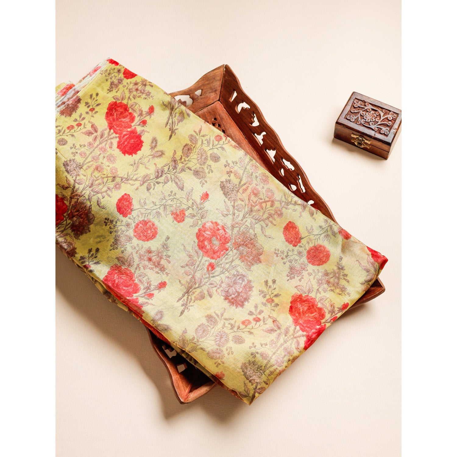 GLASS TISSUE ORGANZA PRINTED FABRIC