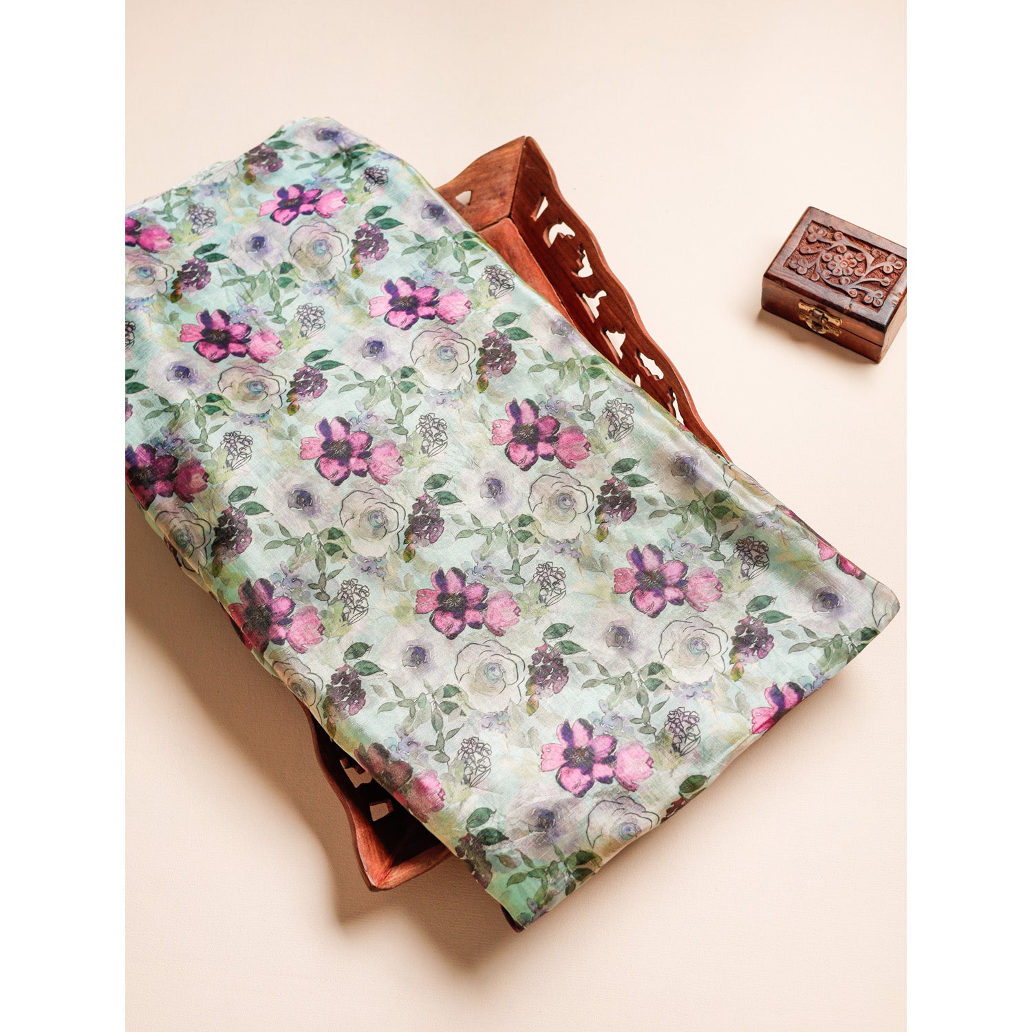 GLASS TISSUE ORGANZA PRINTED FABRIC