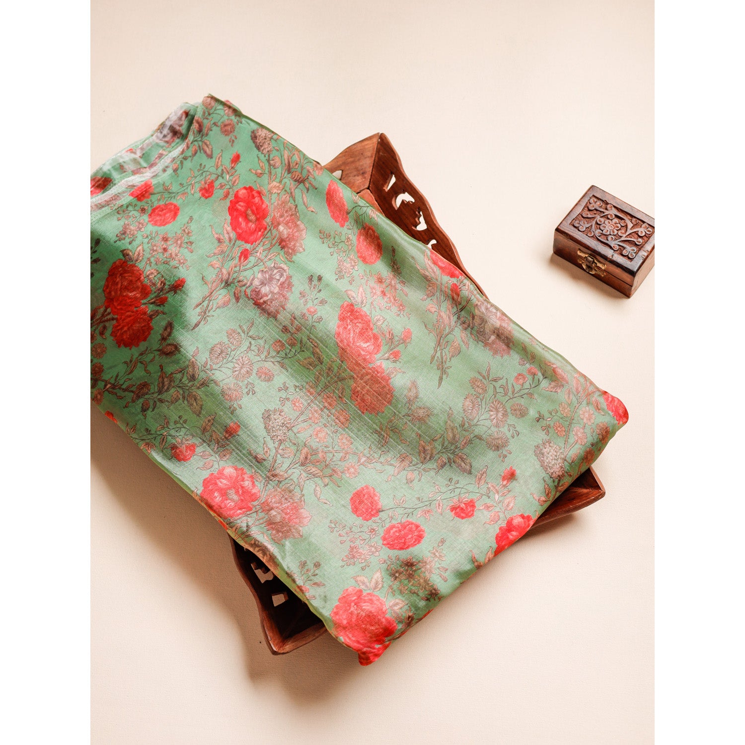 GLASS TISSUE ORGANZA PRINTED FABRIC