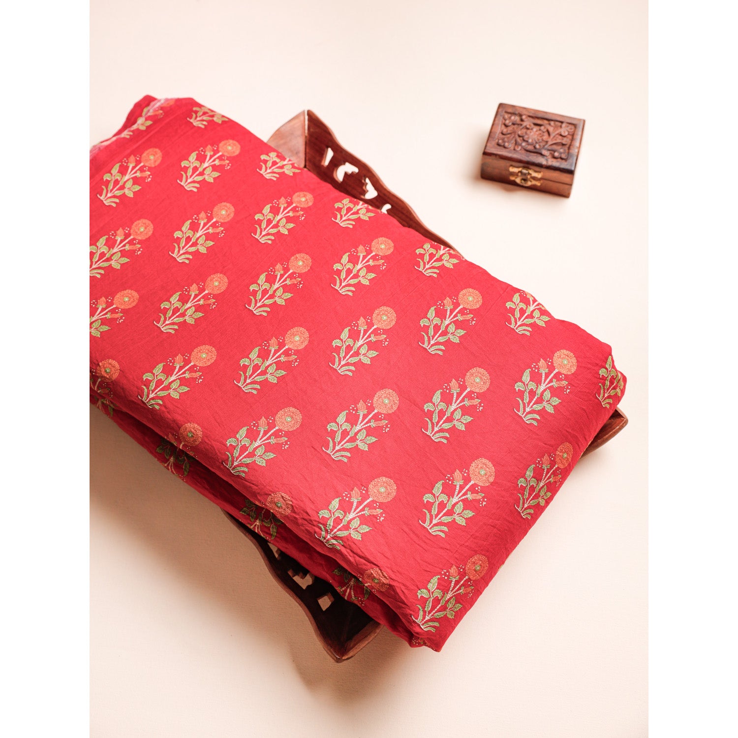 MOGRA CHANDERI MUGHAL PRINTED FABRIC