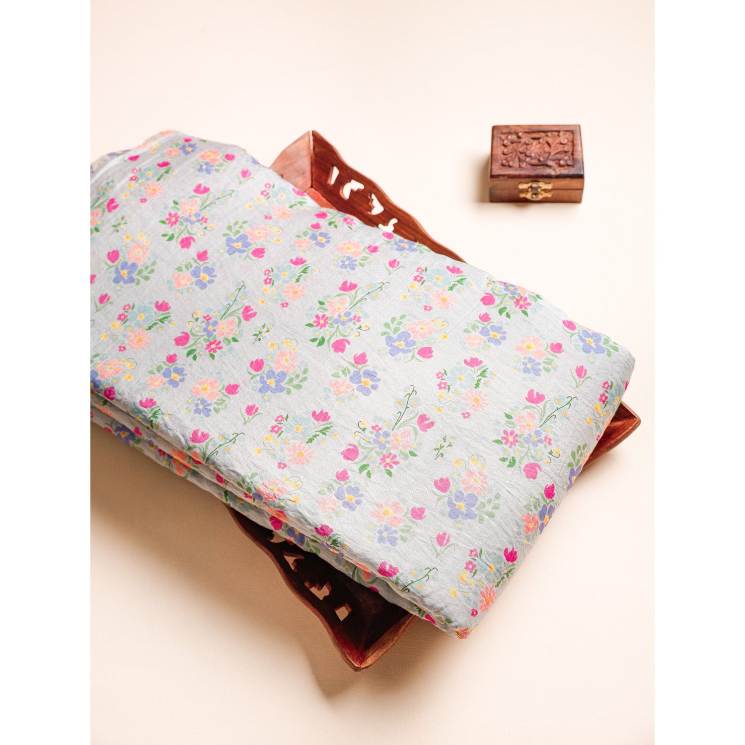 MOGRA CHANDERI MUGHAL PRINTED FABRIC