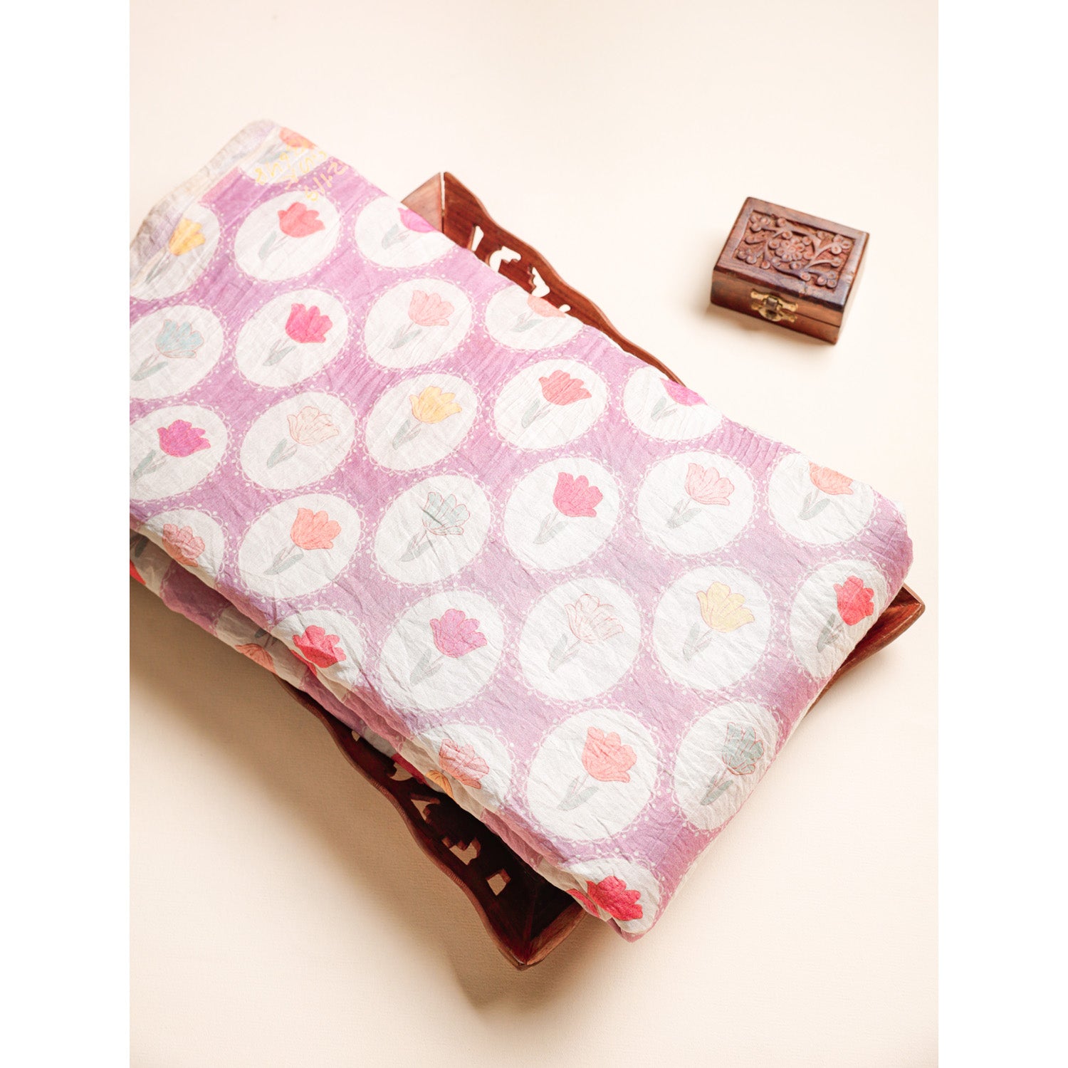 MOGRA CHANDERI MUGHAL PRINTED FABRIC