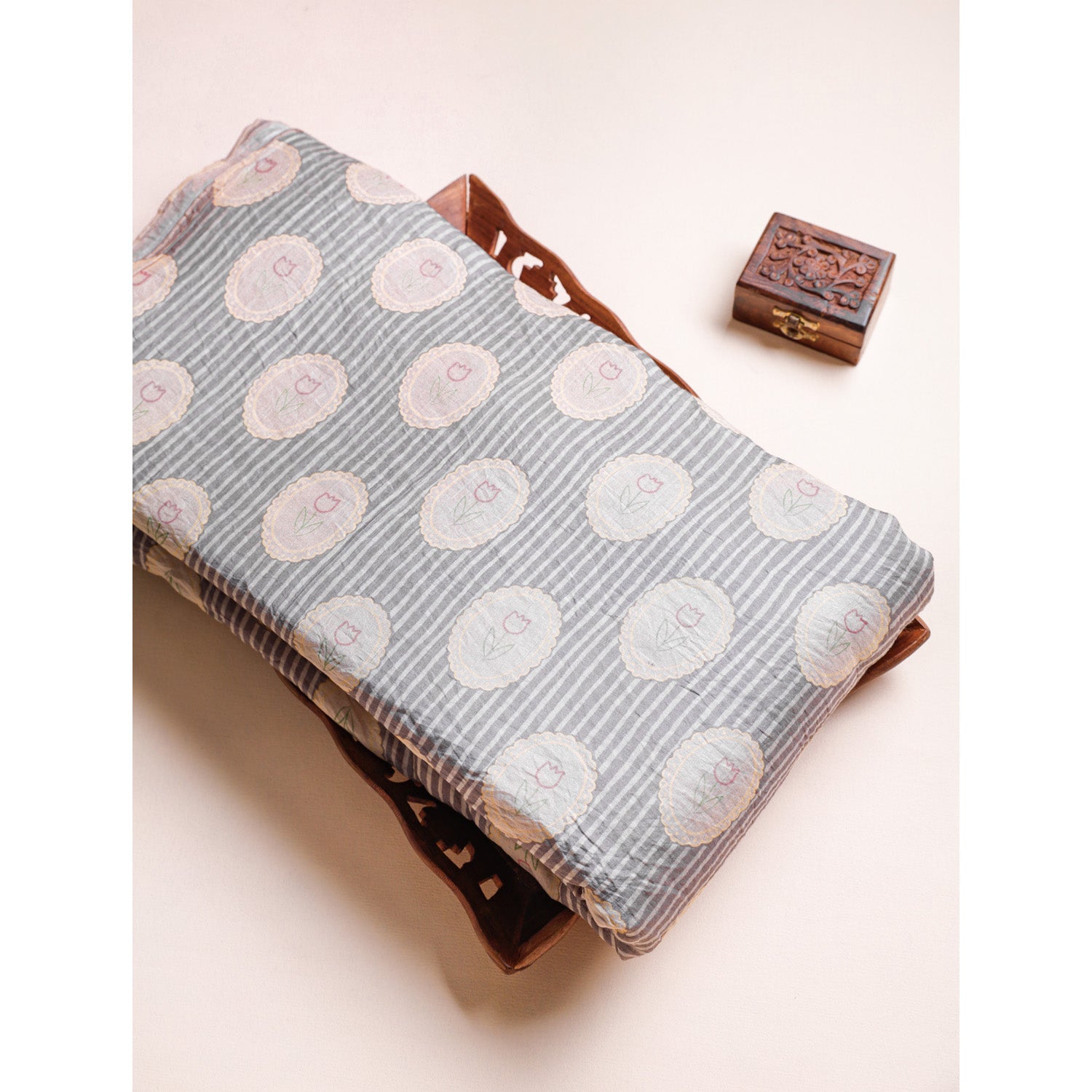 MOGRA CHANDERI MUGHAL PRINTED FABRIC