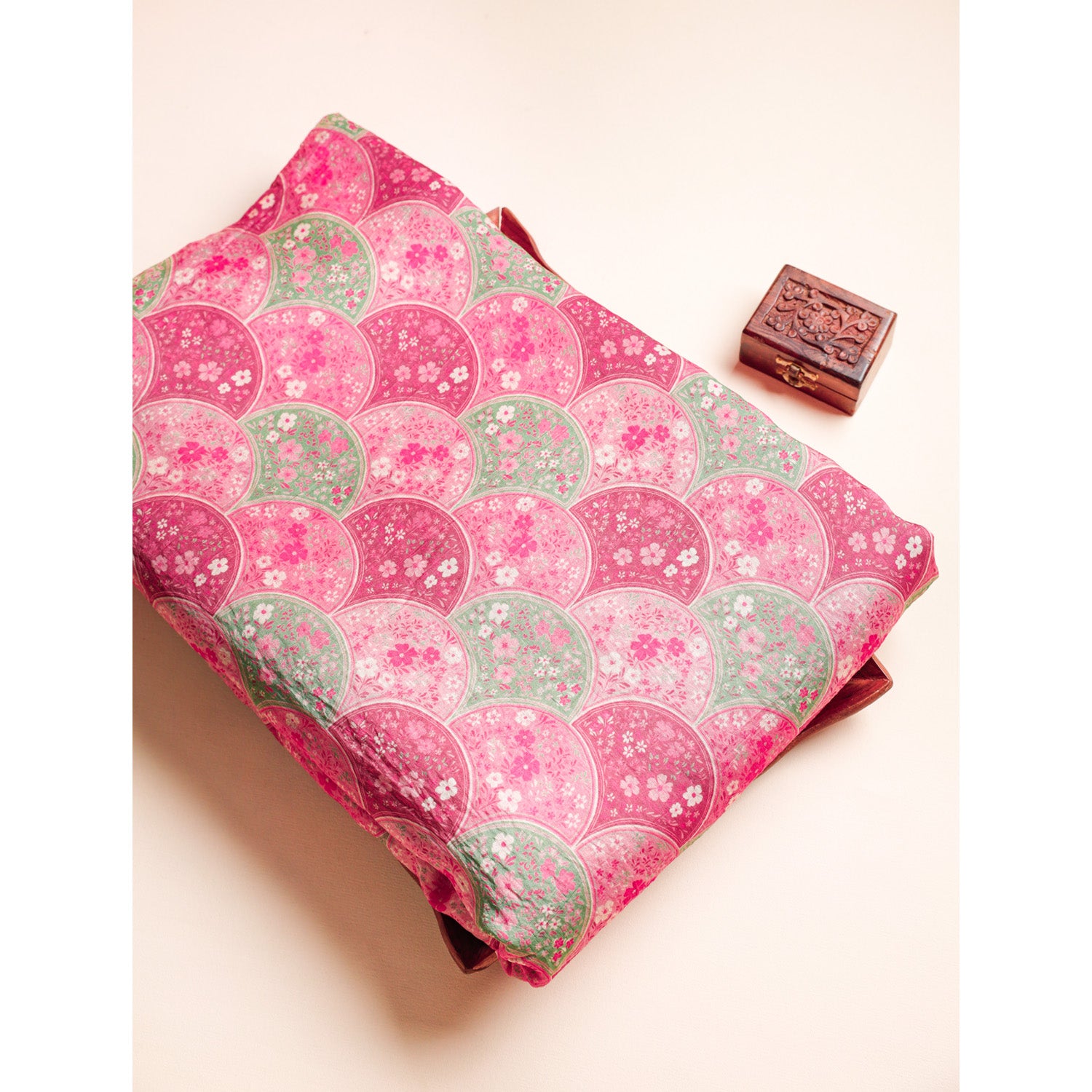 MOGRA CHANDERI MUGHAL PRINTED FABRIC