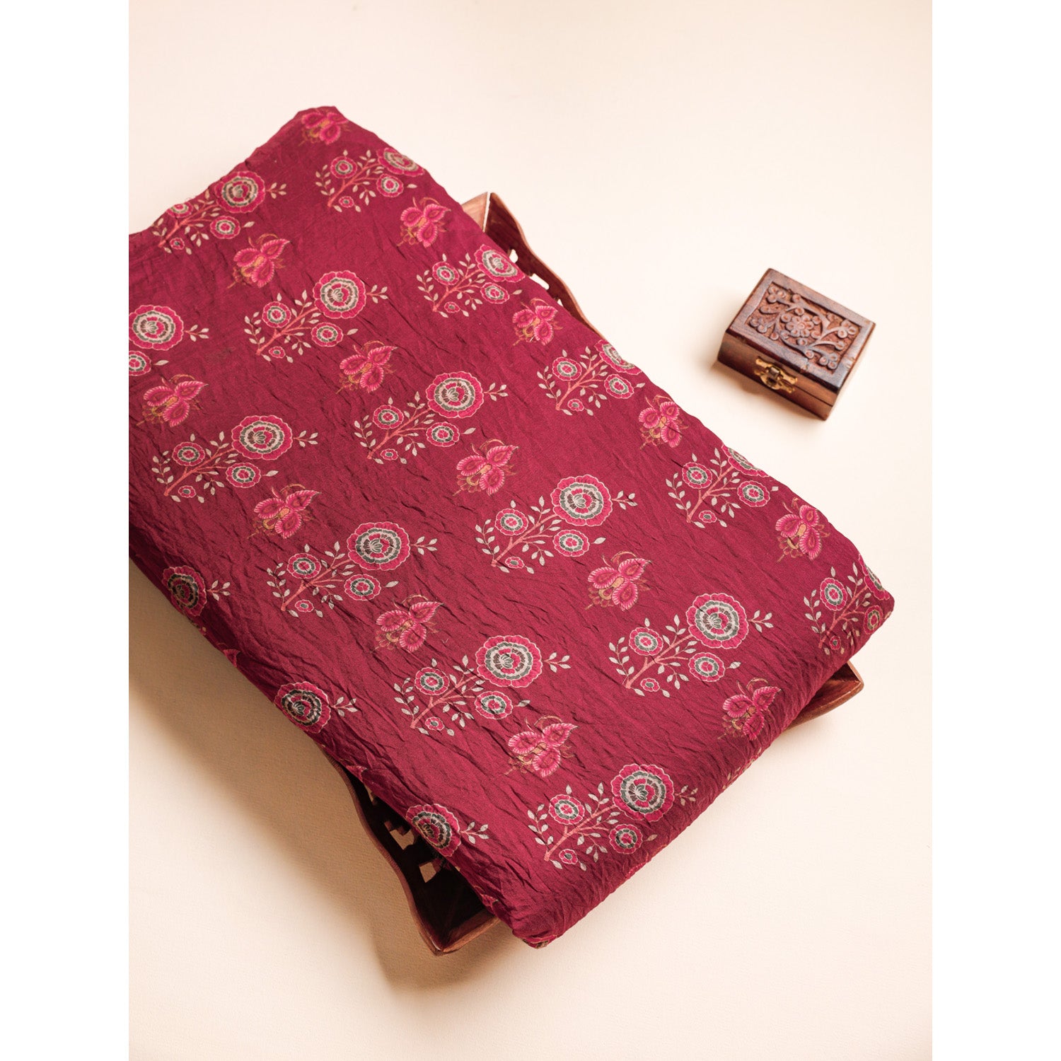 MOGRA CHANDERI MUGHAL PRINTED FABRIC