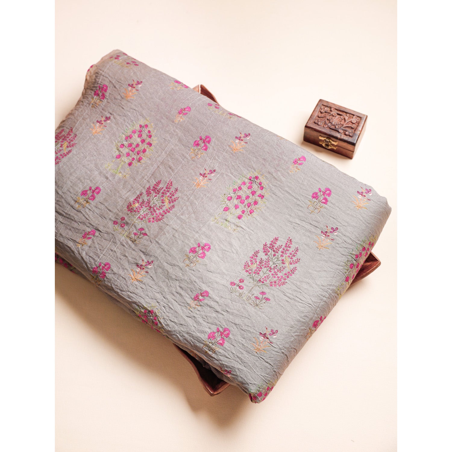 MOGRA CHANDERI MUGHAL PRINTED FABRIC