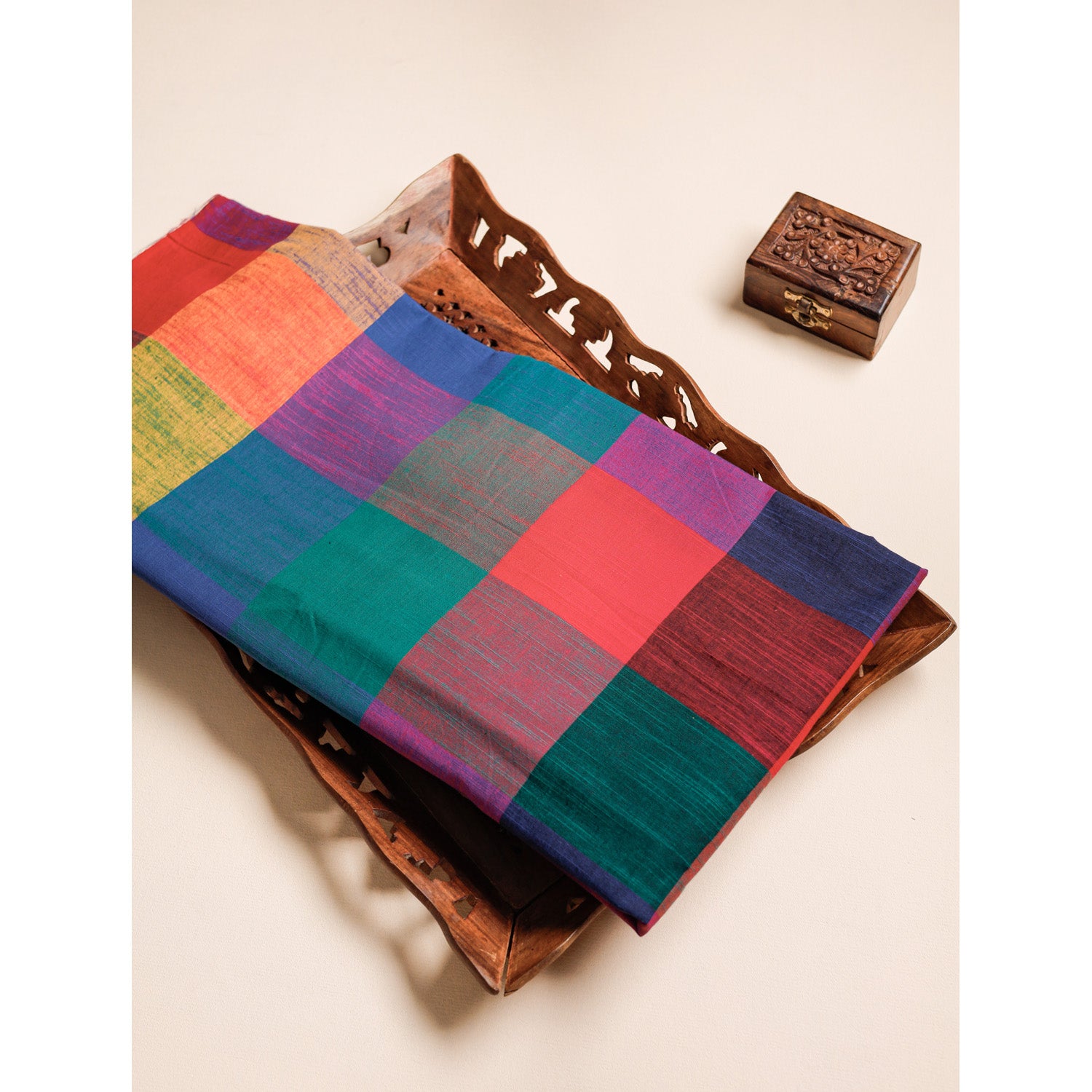 MADRAS CHECKS COTTON HANDLOOM FABRIC