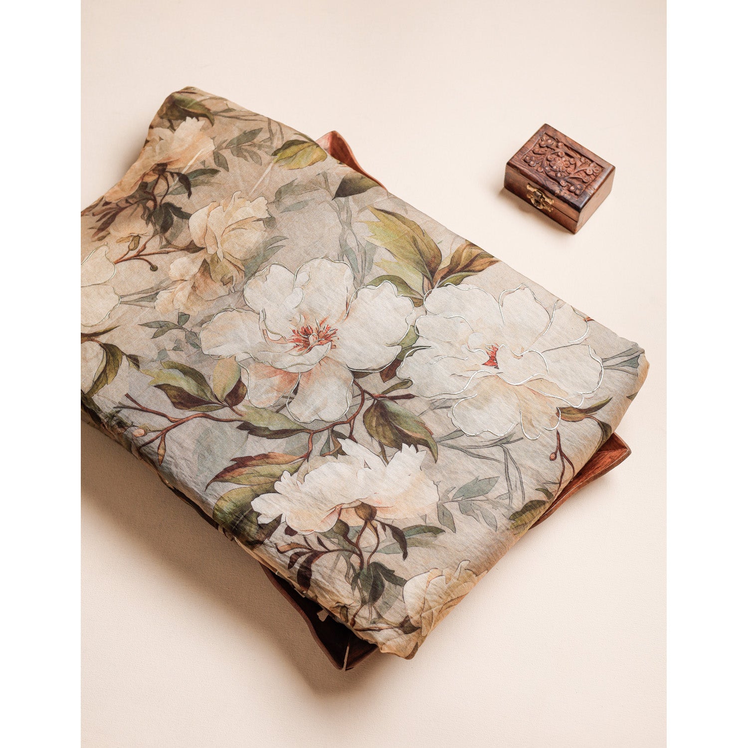 MOGRA CHANDERI FOIL PRINTED FABRIC