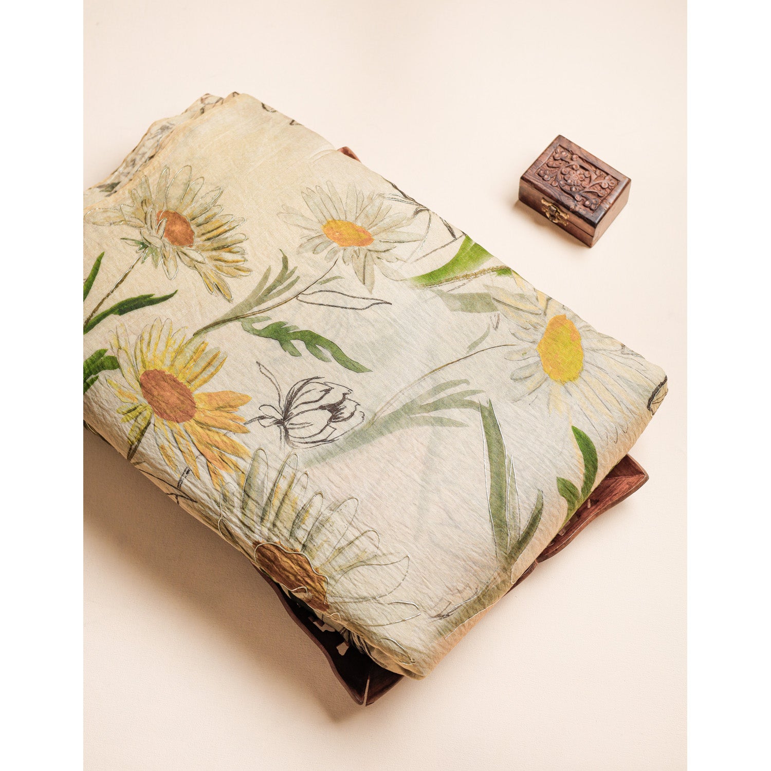 MOGRA CHANDERI FOIL PRINTED FABRIC