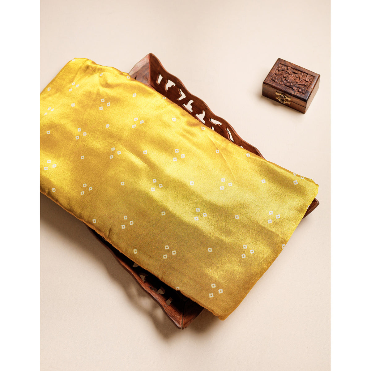 PURE MASHRU SILK BANDHEJ FABRIC