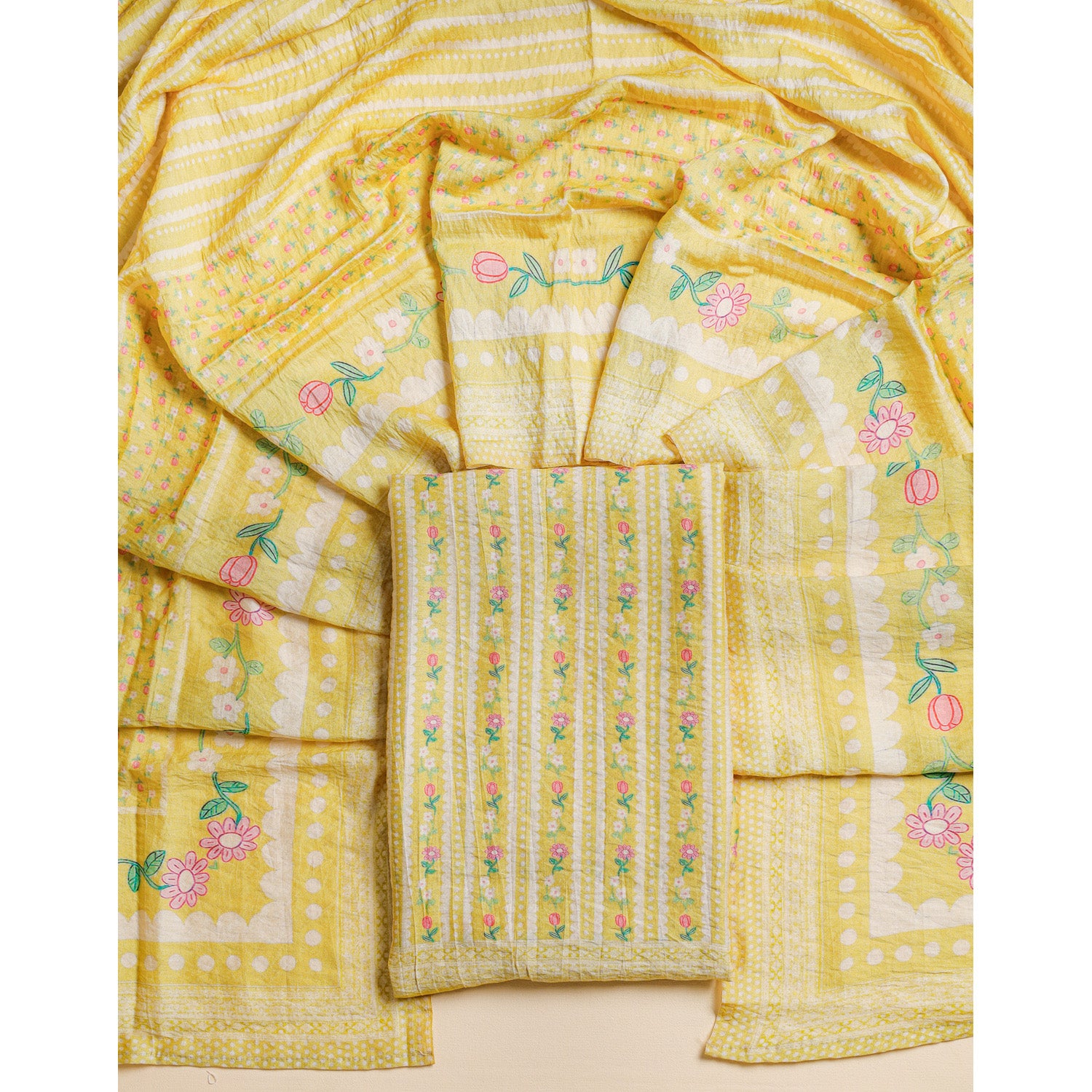 PURE MOGRA CHANDERI 2 PIECE SET