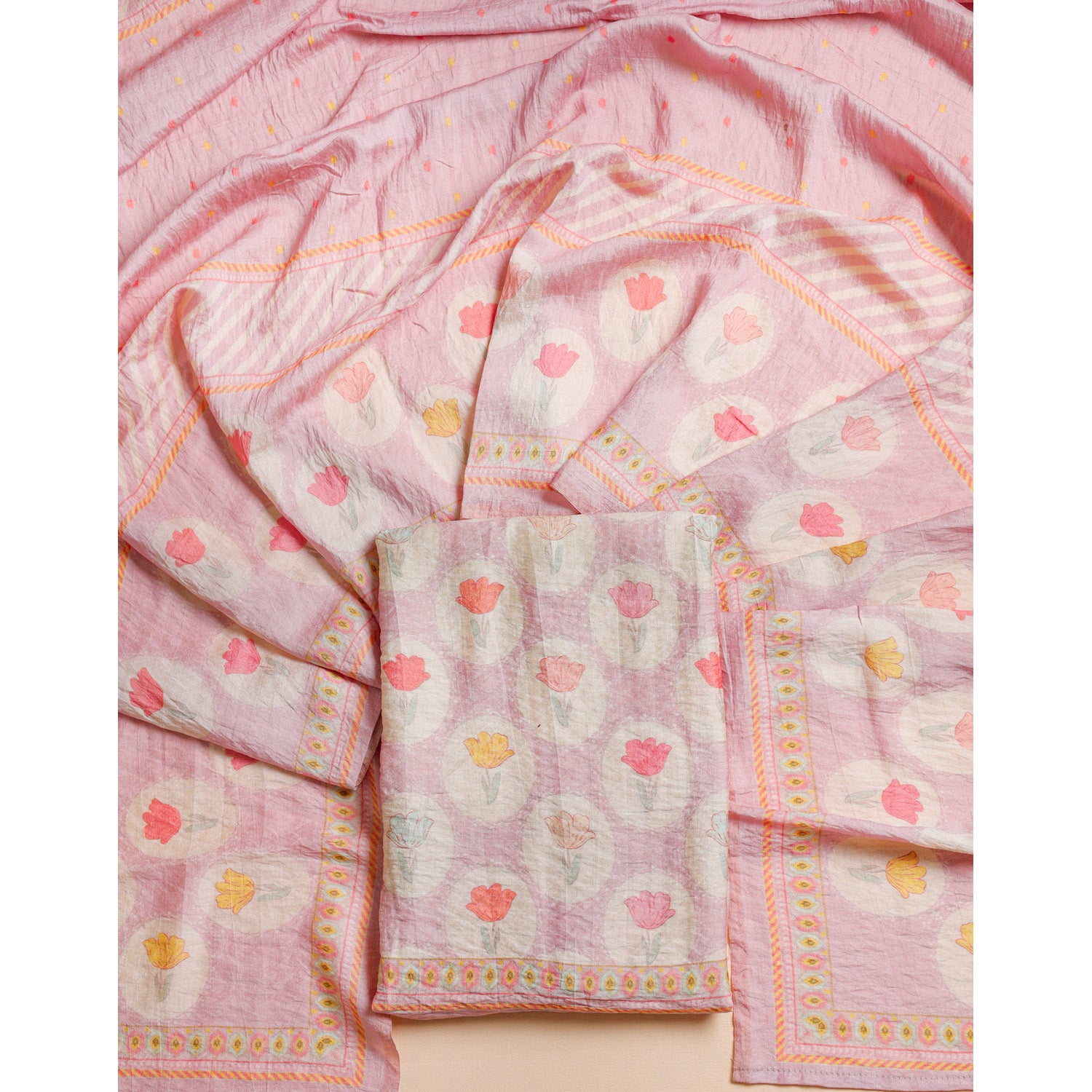 PURE MOGRA CHANDERI 2 PIECE SET