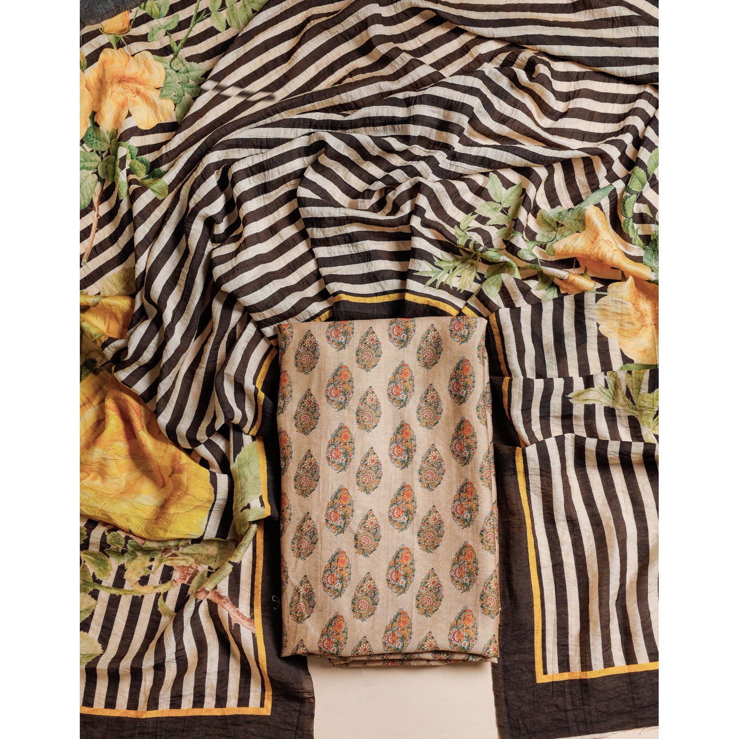 PURE MOGRA CHANDERI 2 PIECE SET