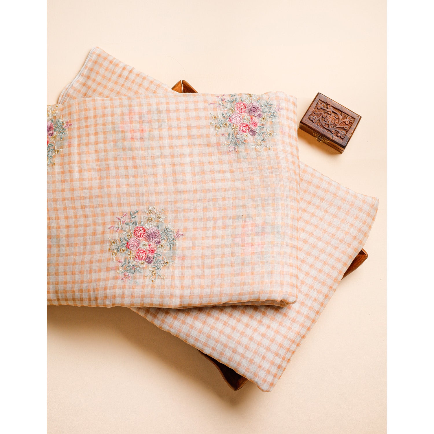 PREMIUM MUL CHANDERI EMBROIDERED & CHECKS FABRICS