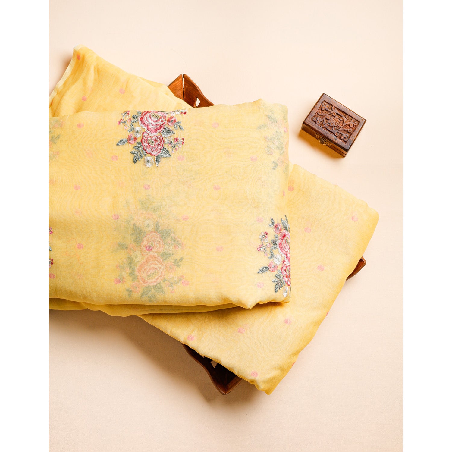 PREMIUM MUL CHANDERI EMBROIDERED & POLKA FABRICS