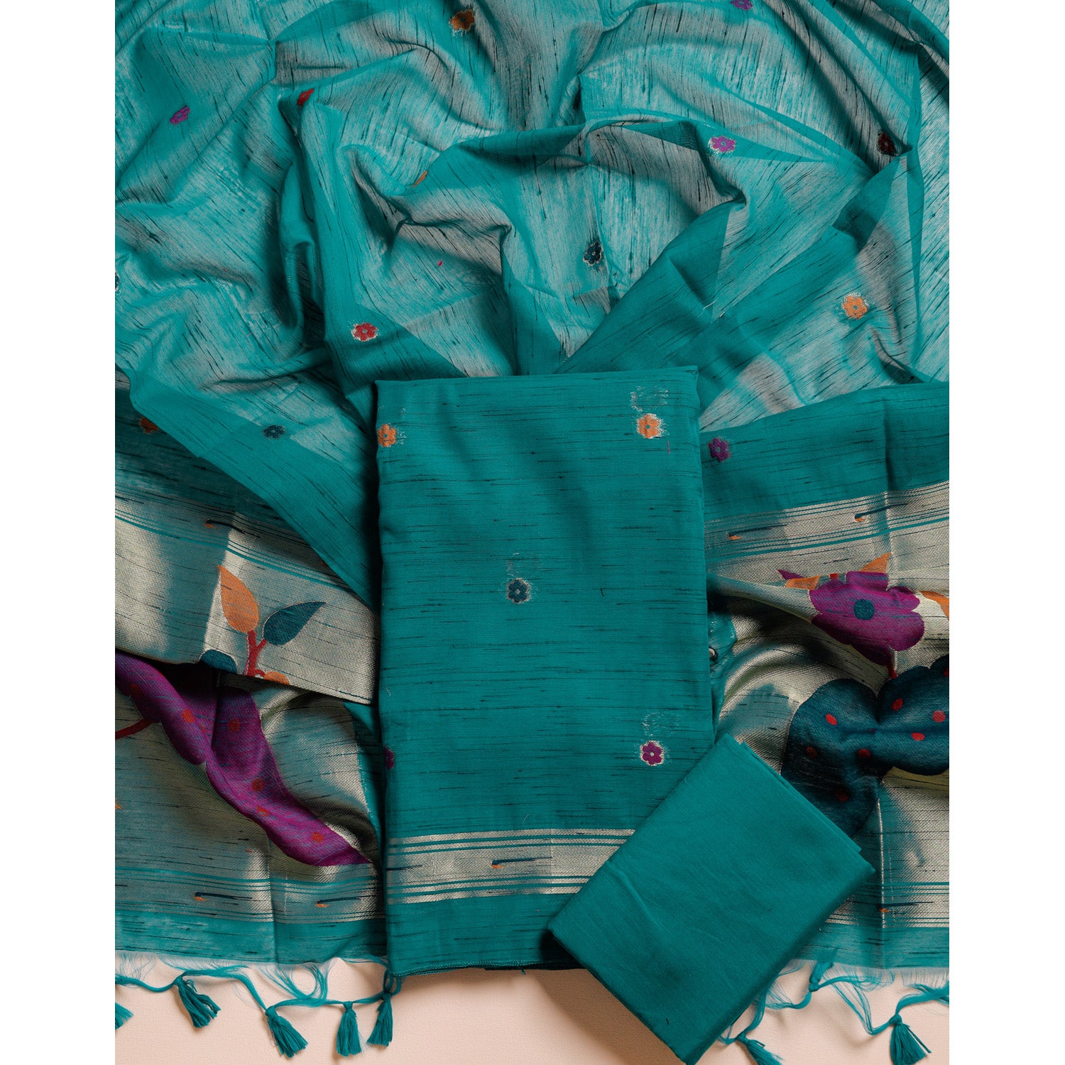 MUGA SILK PAITHANI SUIT SET