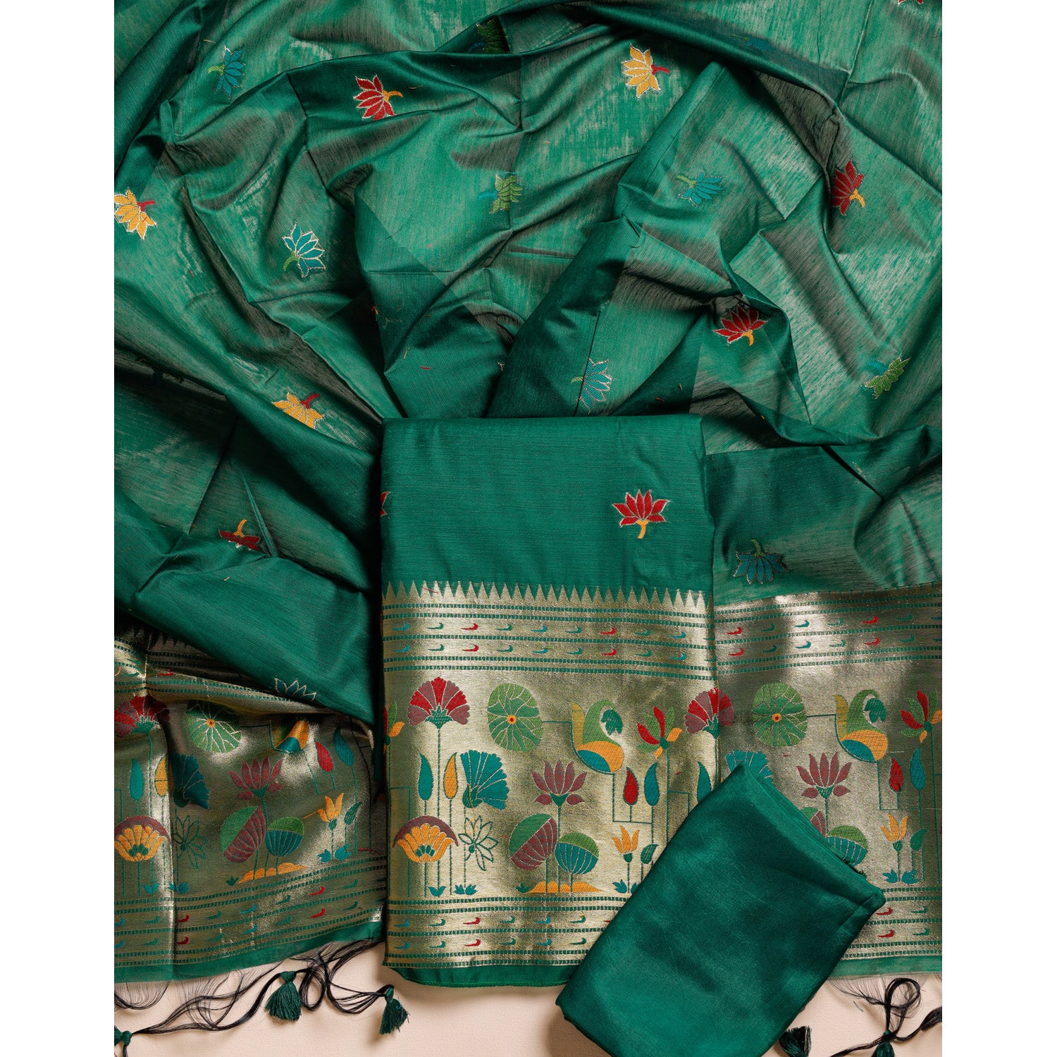 MUGA SILK PAITHANI SUIT SET