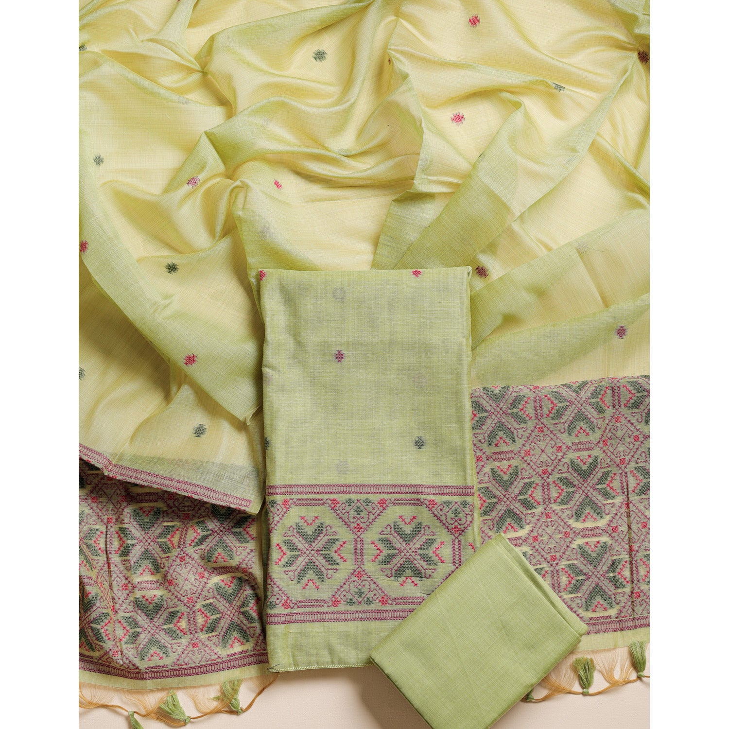 MUGA SILK WOVEN SUIT SET