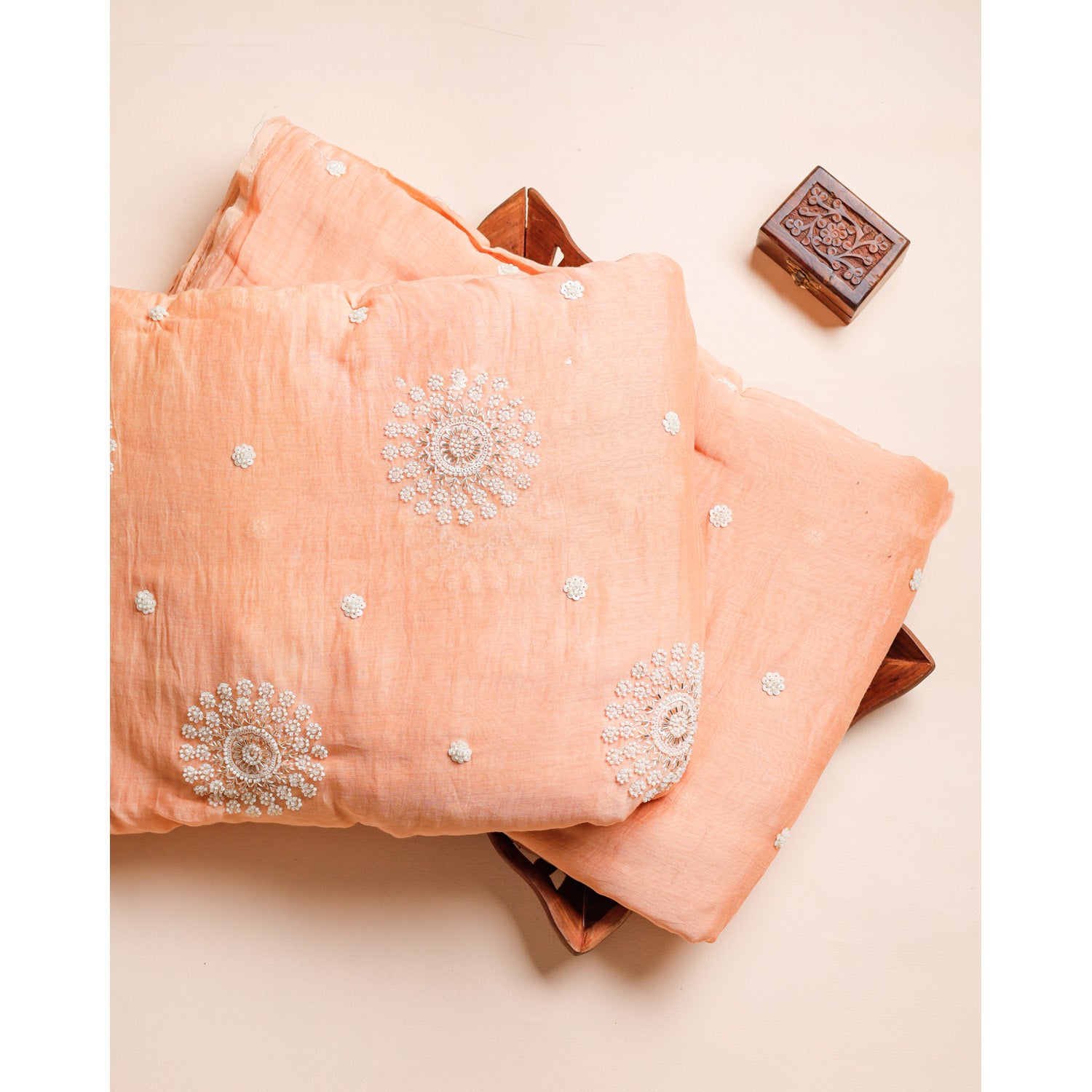 MALAI CHANDERI BEADWORK FABRICS