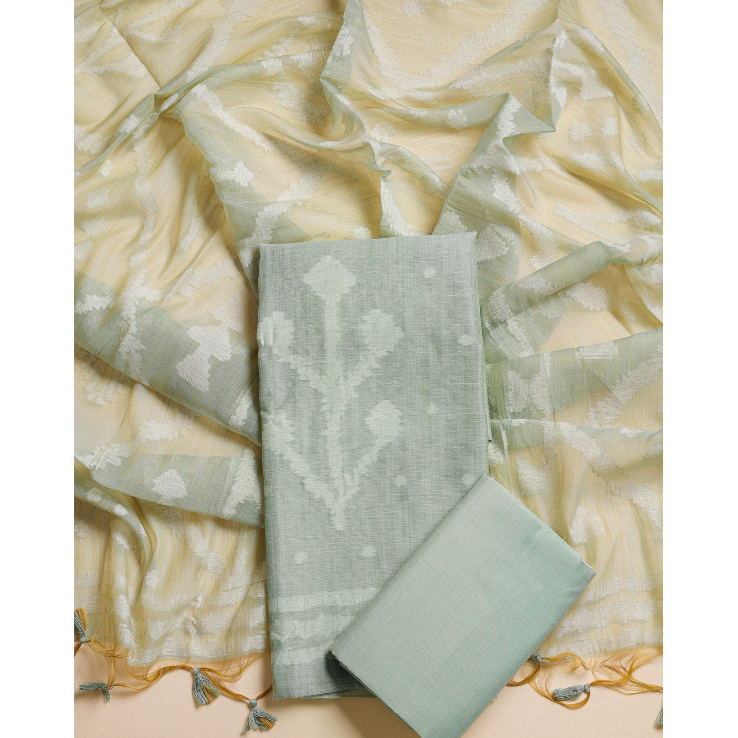 MUGA SILK JAMDHANI SUIT SET
