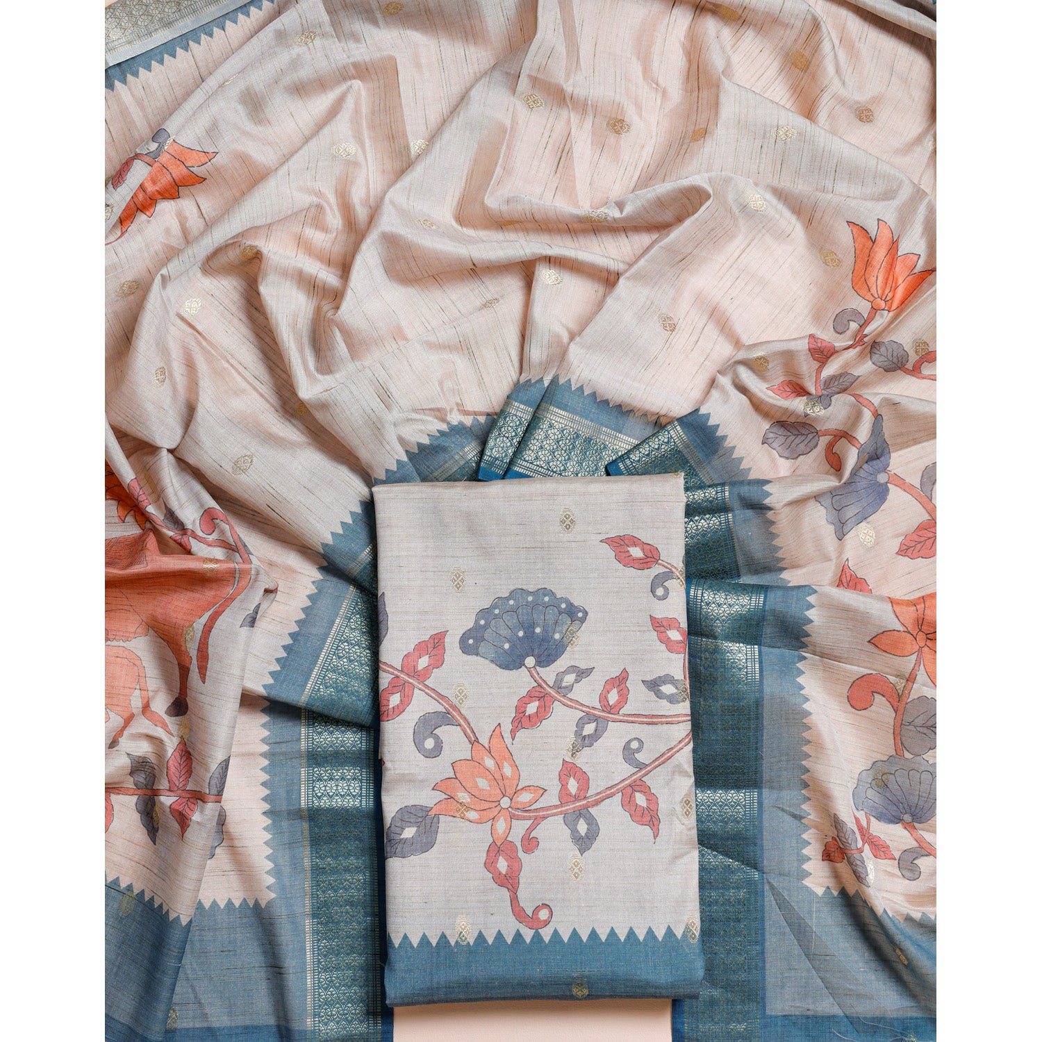 SEMI TUSSAR PICHWAI 2 PIECE SET