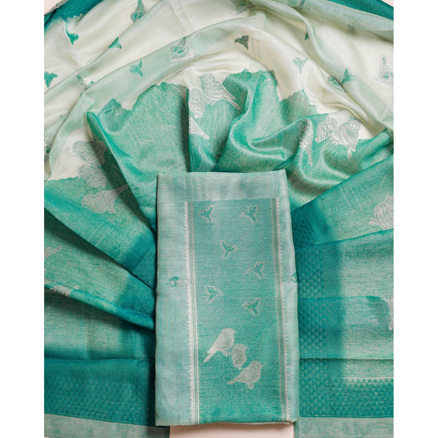 SUBTLE SELF WEAVE CHANDERI SILK 2 PIECE SET