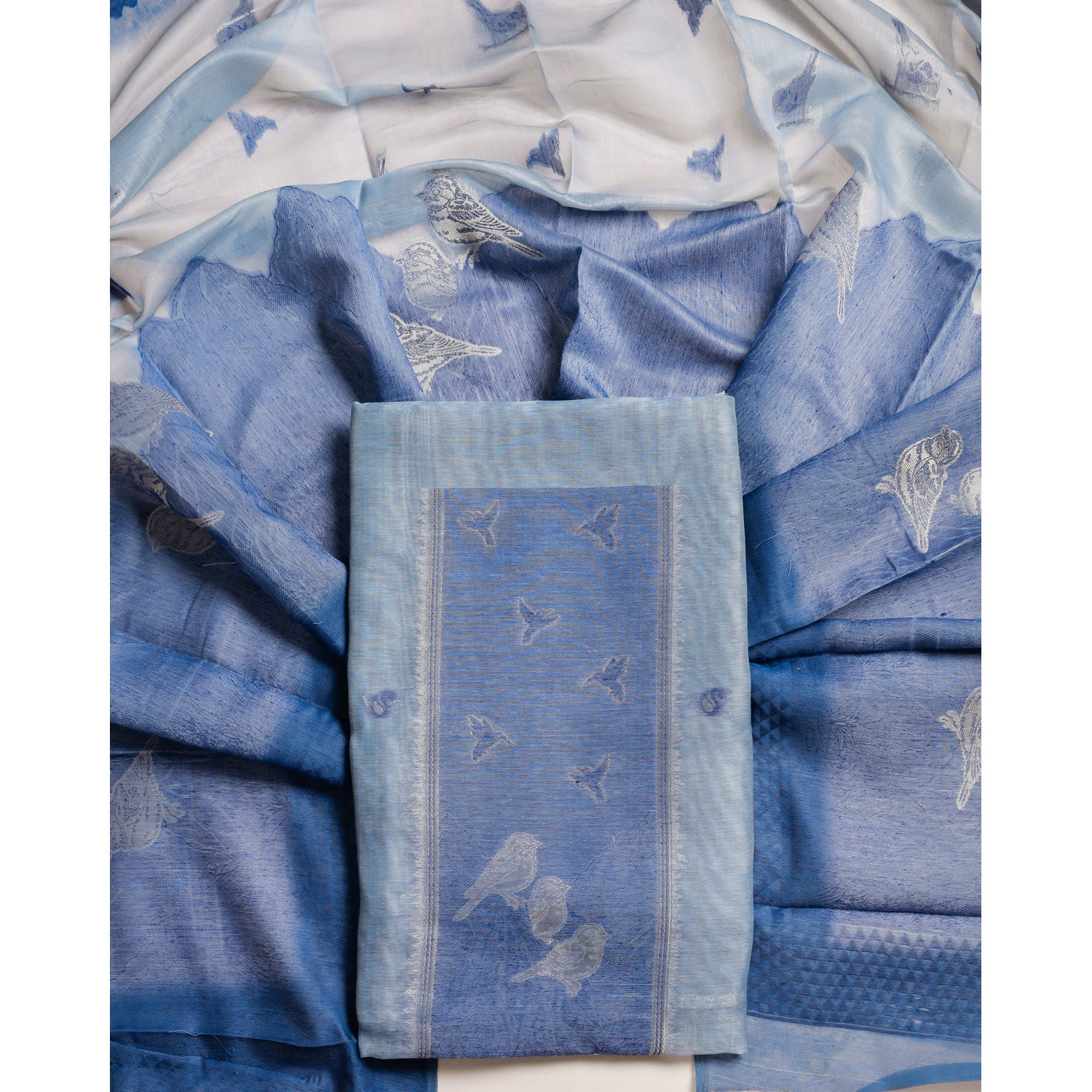 SUBTLE SELF WEAVE CHANDERI SILK 2 PIECE SET