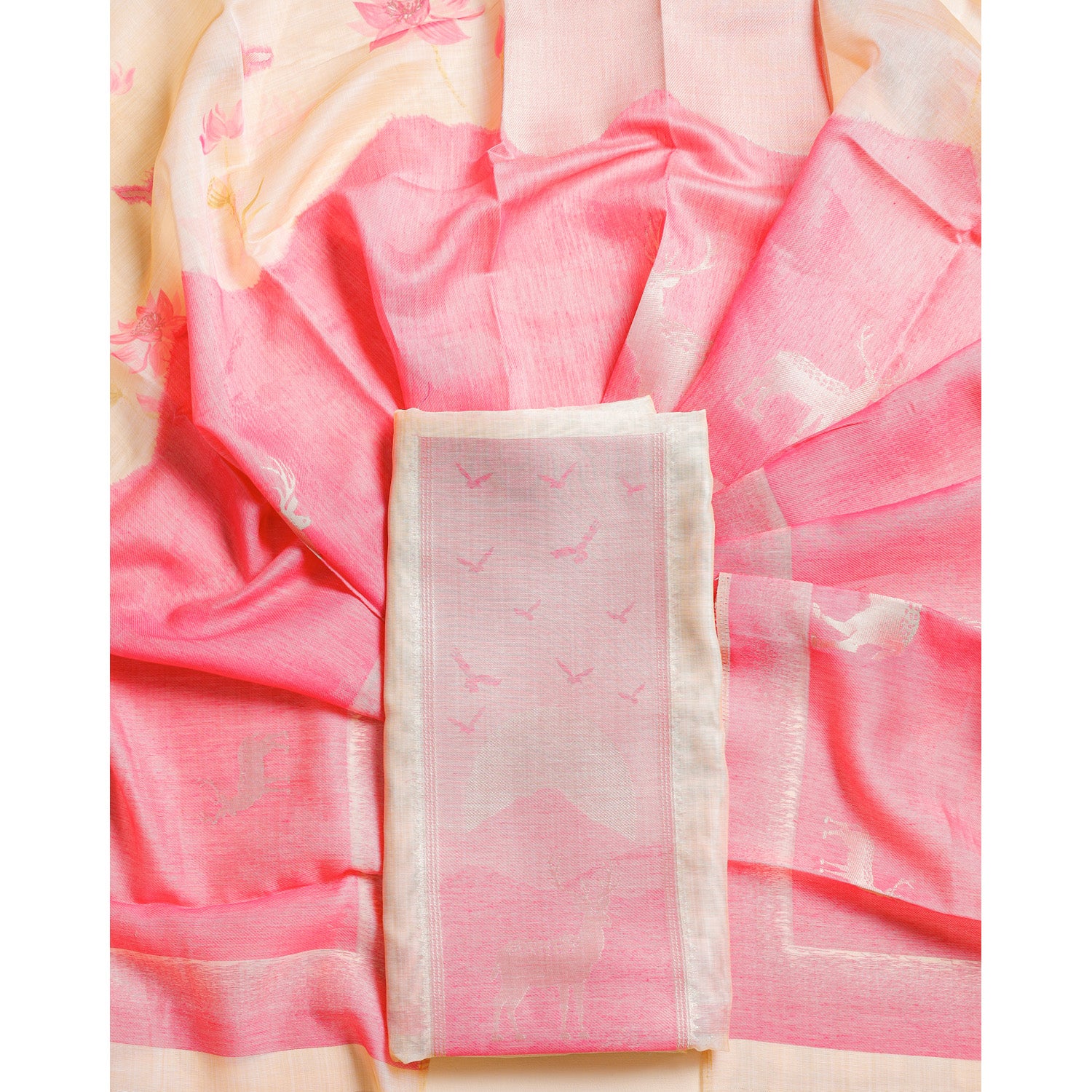 SUBTLE SELF WEAVE CHANDERI SILK 2 PIECE SET