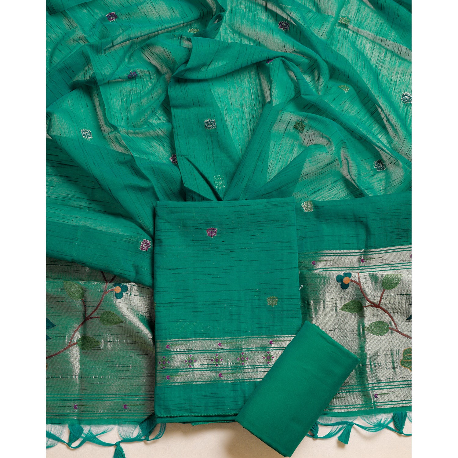 MUGA SILK PAITHANI SUIT SET